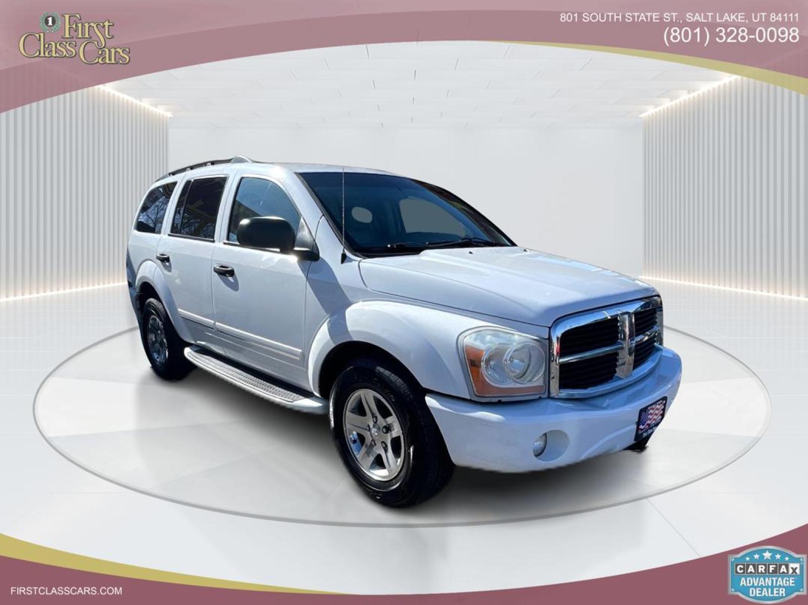 2005 Pure White /TAN Dodge Durango LIMITED (1D4HB58N65F) with an 4.7 LITER V8 engine, AUTOMATIC transmission, located at 801 South State Street, Salt Lake City, UT, 84111, (801) 328-0098, 40.751953, -111.888206 - 2005 Dodge Durango Limited 4x4 Features: 4x4, 4.7 Liter V8, AM,FM,CD, Automatic, Power Windows, Power Locks, Power Seats, Tow Package, Leather Seats, Heated Seats, Alloy Wheels, Roof Rack - Photo #7