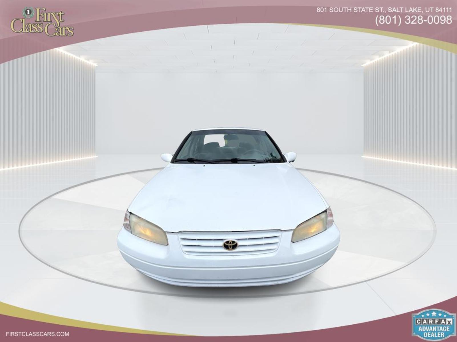 1999 Pure White /Tan Toyota Camry LE (JT2BG28KXX0) with an 2.2Liter 4 Cylinder engine, Automatic transmission, located at 801 South State Street, Salt Lake City, UT, 84111, (801) 328-0098, 40.751953, -111.888206 - Top Features:Cloth Seats, ABS Brakes, CD Audio, Power Mirrors, Side Airbags, AM/FM Stereo, Cassette Player, Power Seat(s), Air Conditioning, Cruise Control, Power Windows, Automatic Transmission, Power Locks, Rear Defroster "Experience unbeatable reliability with this 1999 used Toyota Camry. Boas - Photo #1