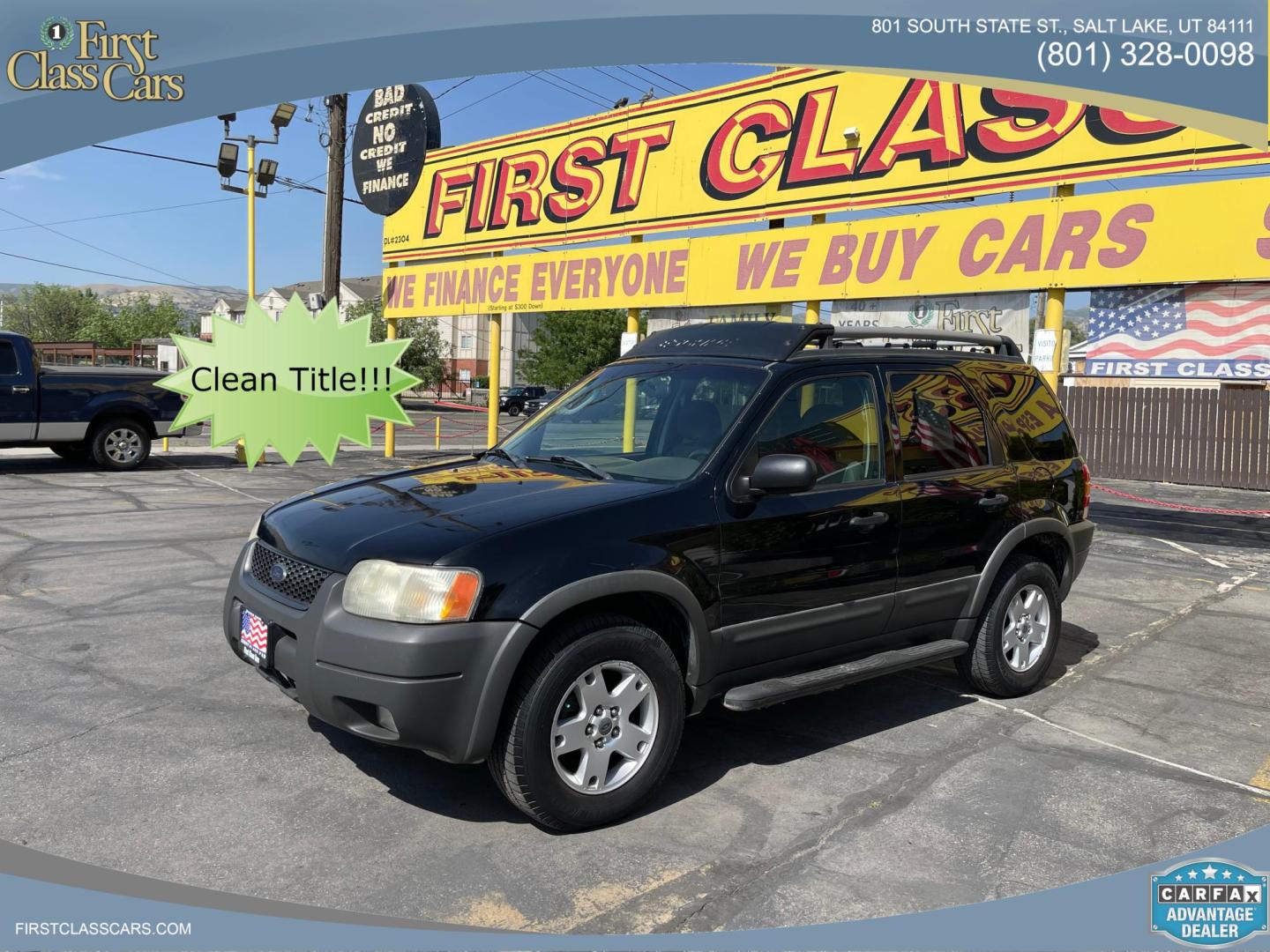 2003 Ebony /Gray Cloth Ford Escape XLT 4WD (1FMYU93123K) with an 3.0L V6 engine, Automatic transmission, located at 801 South State Street, Salt Lake City, UT, 84111, (801) 328-0098, 40.751953, -111.888206 - Clean Title!! Extra clean!! Immaculate condition!! Free Carfax!! Must see!! Warranty available!! Free Carfax!!! Vehicle Features: XLT Model, 4WD/AWD, ABS Brakes, Air Conditioning, Alloy Wheels, AM/FM Stereo, Automatic Transmission, CD Audio, Cloth Seats, Cruise Control, Full Roof Rack, Power Lo - Photo#0
