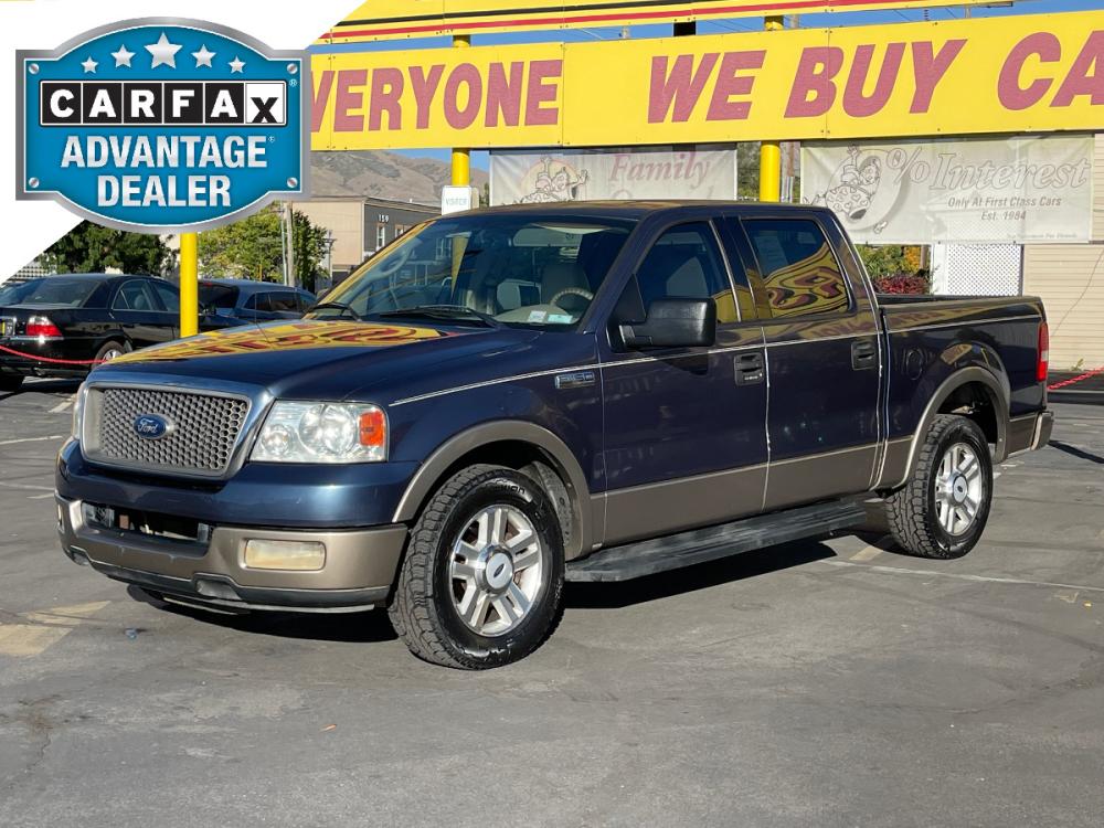 2004 True Blue Metallic /Tan Leather Ford F-150 Lariat SuperCrew (1FTPW12504K) with an 5.4L V8 engine, Automatic transmission, located at 801 South State Street, Salt Lake City, UT, 84111, (801) 328-0098, 40.751953, -111.888206 - Photo #0