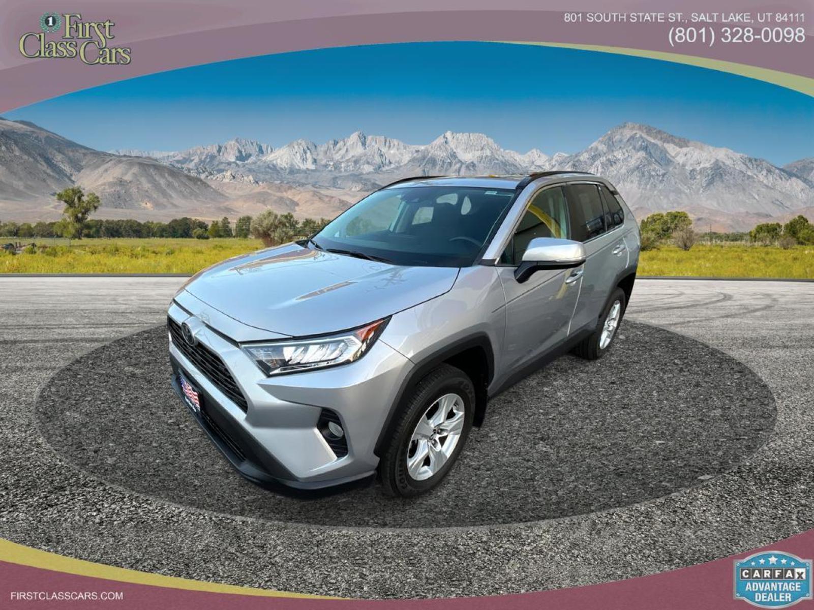 2019 Silver Sky Metallic /Black Cloth Toyota RAV4 XLE AWD (2T3P1RFV6KC) with an 2.5L 4 Cyl. engine, Automatic transmission, located at 801 South State Street, Salt Lake City, UT, 84111, (801) 328-0098, 40.751953, -111.888206 - Low Miles! Free Carfax!!! Wow! Extra clean!! Immaculate condition!! Dry Climate, No Rust, No Salt, No Snow, No Kids!! Free Carfax!! Must see!! Go to www.firstclasscars.com for more information and full disclaimer pertaining to the sale of this car Our service department is OPEN DAILY to help w - Photo #0