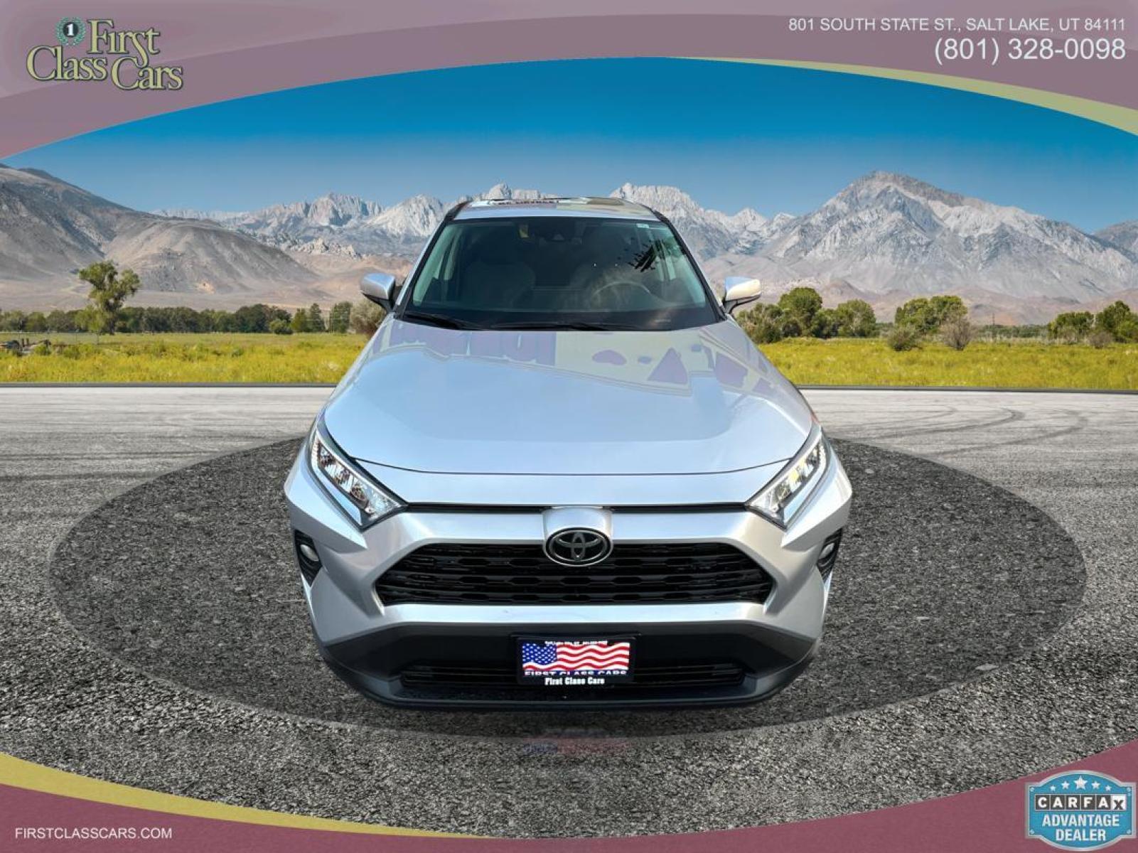 2019 Silver Sky Metallic /Black Cloth Toyota RAV4 XLE AWD (2T3P1RFV6KC) with an 2.5L 4 Cyl. engine, Automatic transmission, located at 801 South State Street, Salt Lake City, UT, 84111, (801) 328-0098, 40.751953, -111.888206 - Low Miles! Free Carfax!!! Wow! Extra clean!! Immaculate condition!! Dry Climate, No Rust, No Salt, No Snow, No Kids!! Free Carfax!! Must see!! Go to www.firstclasscars.com for more information and full disclaimer pertaining to the sale of this car Our service department is OPEN DAILY to help w - Photo #1