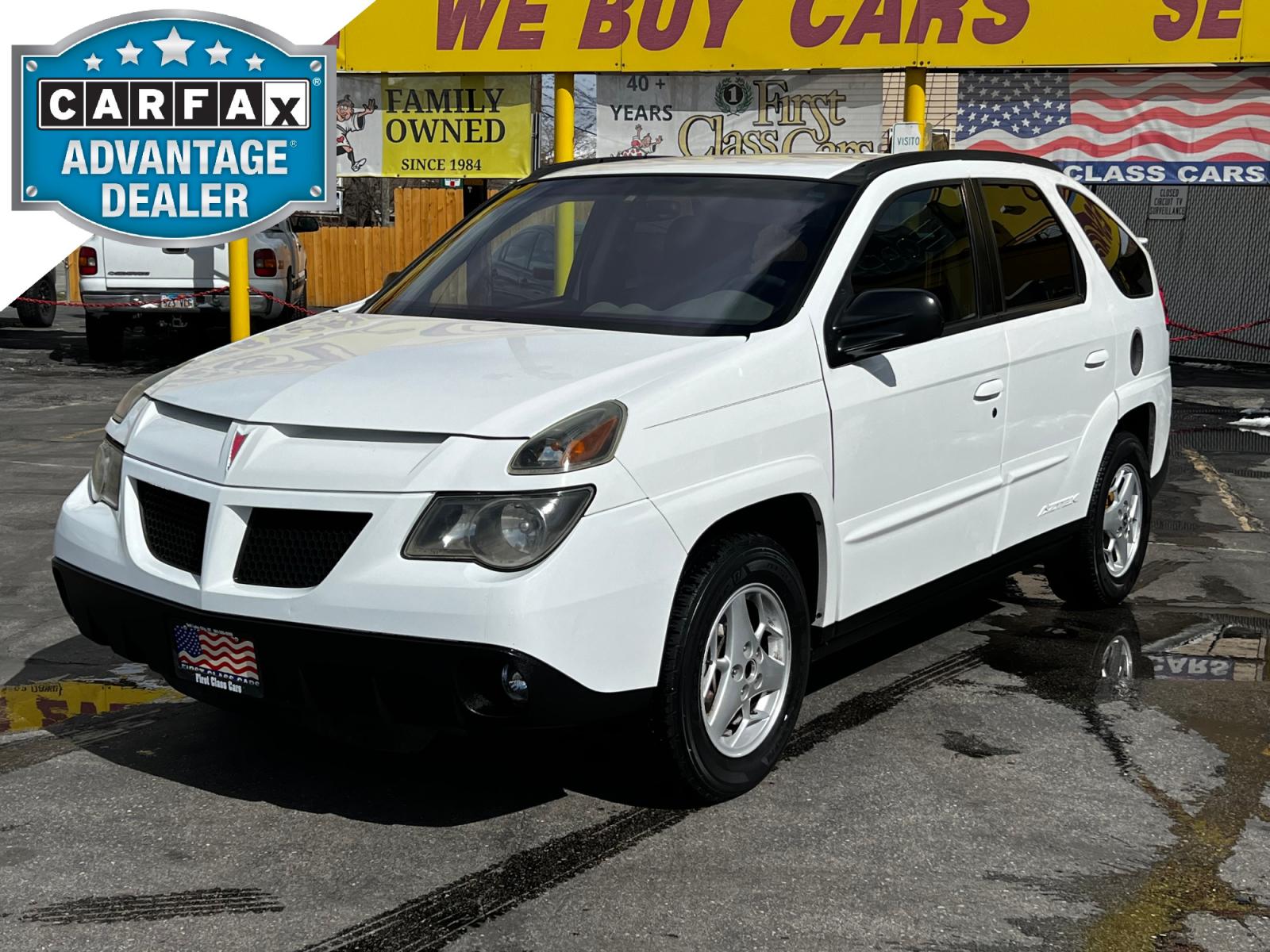 2004 Olympic White /Gray Cloth Pontiac Aztek AWD (3G7DB03E74S) with an 3.4L V6 engine, Automatic transmission, located at 801 South State Street, Salt Lake City, UT, 84111, (801) 328-0098, 40.751953, -111.888206 - Life is crazy. Now is the time to buy! All of our prices are just dollars above our cost. These prices will change as soon as life isn't so crazy. So please call or come in. We are here to save you a lot of money! Our service department is OPEN DAILY to help with any of your service needs. P - Photo #0