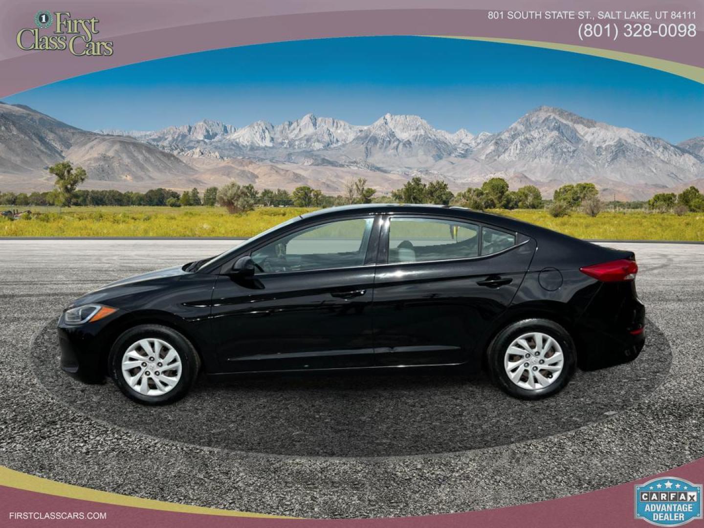2017 Black Noir Pearl /Gray Cloth Hyundai Elantra SE (5NPD74LF8HH) with an 1.8L 4 Cyl. engine, Automatic transmission, located at 801 South State Street, Salt Lake City, UT, 84111, (801) 328-0098, 40.751953, -111.888206 - Excellent condition! Great gas saver! Great affordable car at a great price! Must see car!!! Free Carfax!!! Wow! Extra clean!! Immaculate condition!! Free Carfax!! Must see!! Go to www.firstclasscars.com for more information and full disclaimer pertaining to the sale of this car. Our service depart - Photo#1