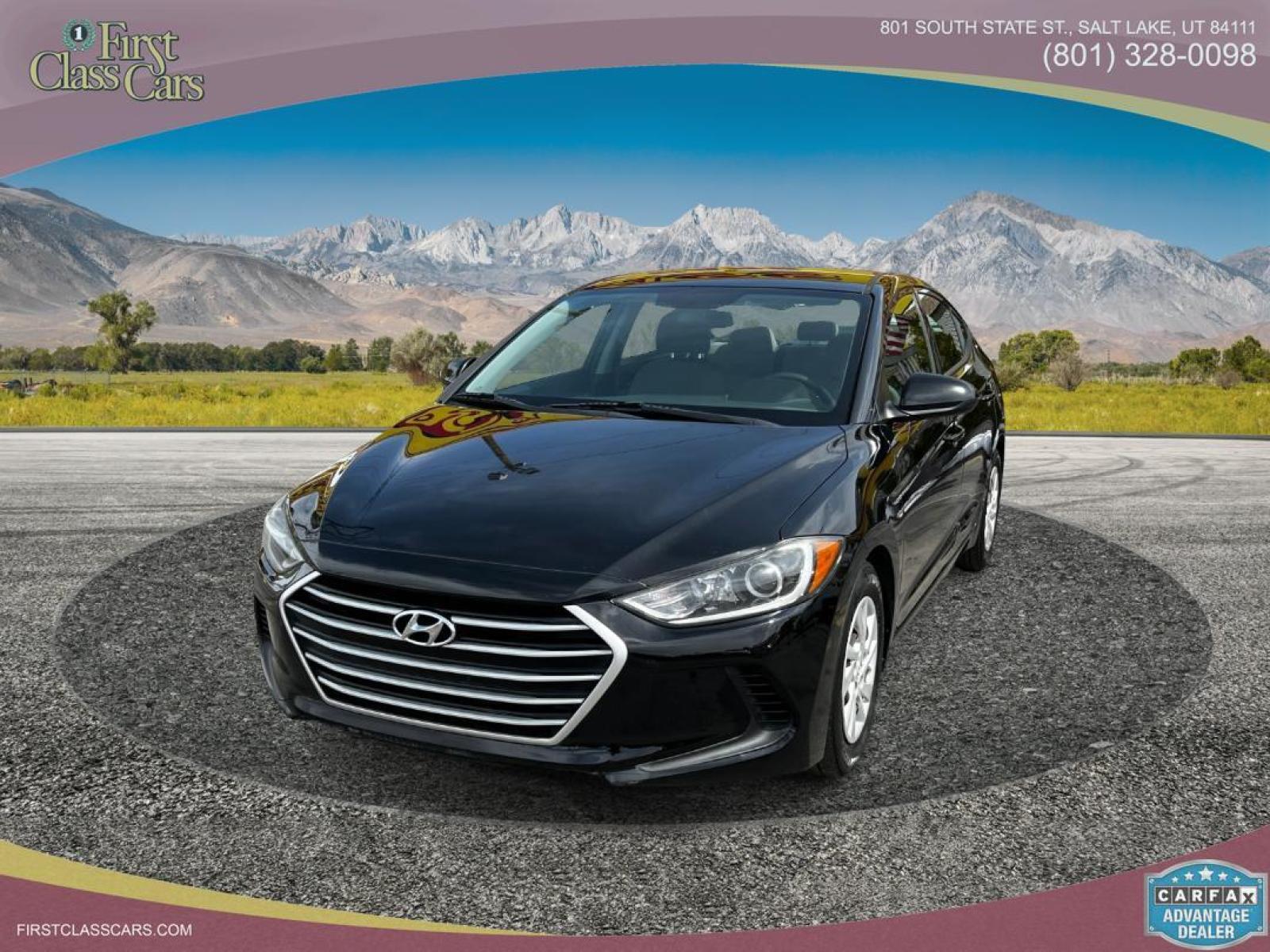 2017 Black Noir Pearl /Gray Cloth Hyundai Elantra SE (5NPD74LF8HH) with an 1.8L 4 Cyl. engine, Automatic transmission, located at 801 South State Street, Salt Lake City, UT, 84111, (801) 328-0098, 40.751953, -111.888206 - Free Carfax!!! Wow! Extra clean!! Immaculate condition!! Free Carfax!! Must see!! Go to www.firstclasscars.com for more information and full disclaimer pertaining to the sale of this car Our service department is OPEN DAILY to help with any of your service needs. Please call for immediate appoin - Photo #2