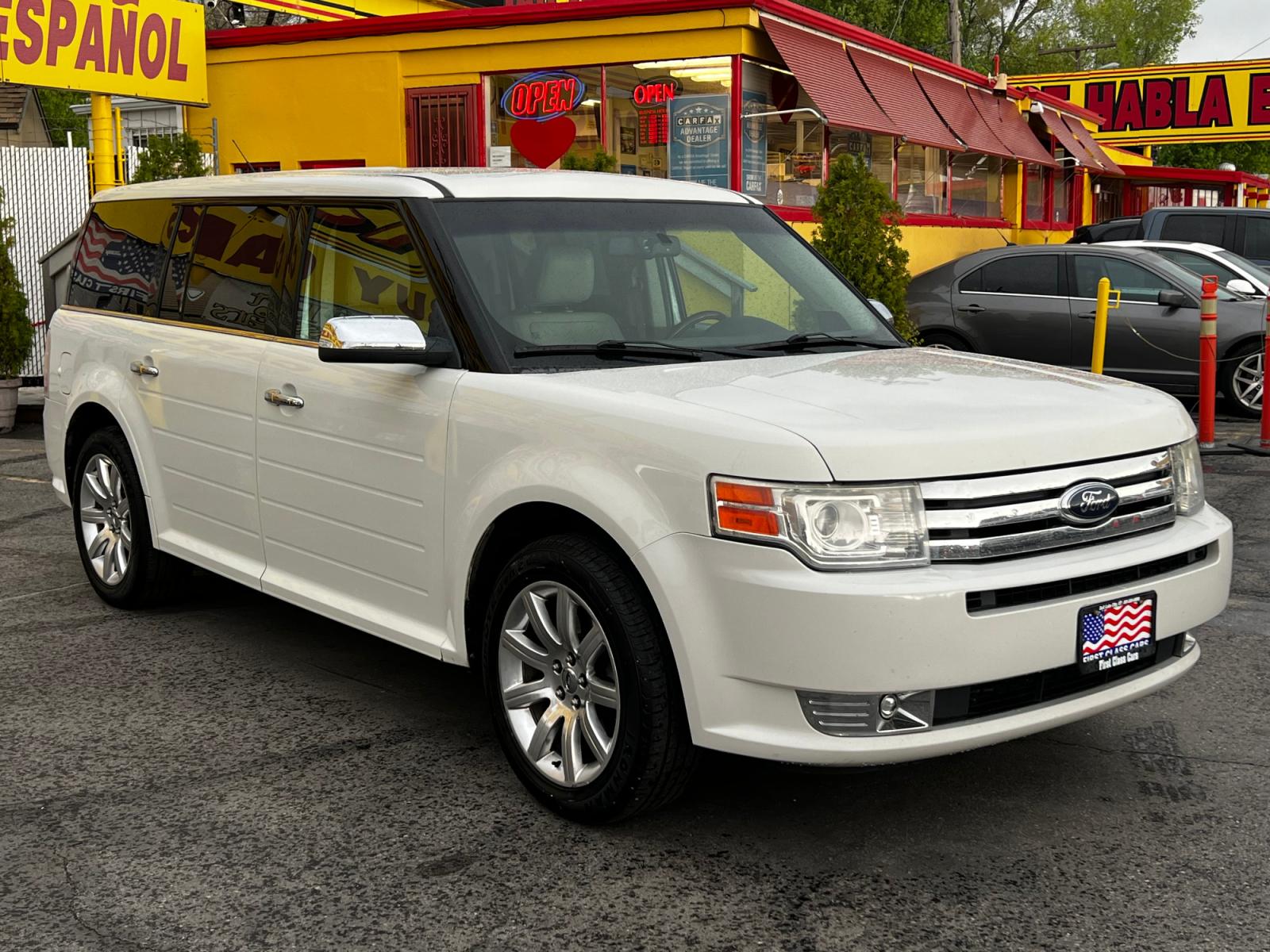 2009 Oxford White /Tan Leather Ford Flex Limited AWD (2FMEK63C59B) with an 3.5L V6 engine, Automatic transmission, located at 801 South State Street, Salt Lake City, UT, 84111, (801) 328-0098, 40.751953, -111.888206 - Life is crazy. Now is the time to buy! All of our prices are just dollars above our cost. These prices will change as soon as life isn't so crazy. So please call or come in. We are here to save you a lot of money! Our service department is OPEN DAILY to help with any of your service needs. P - Photo #4