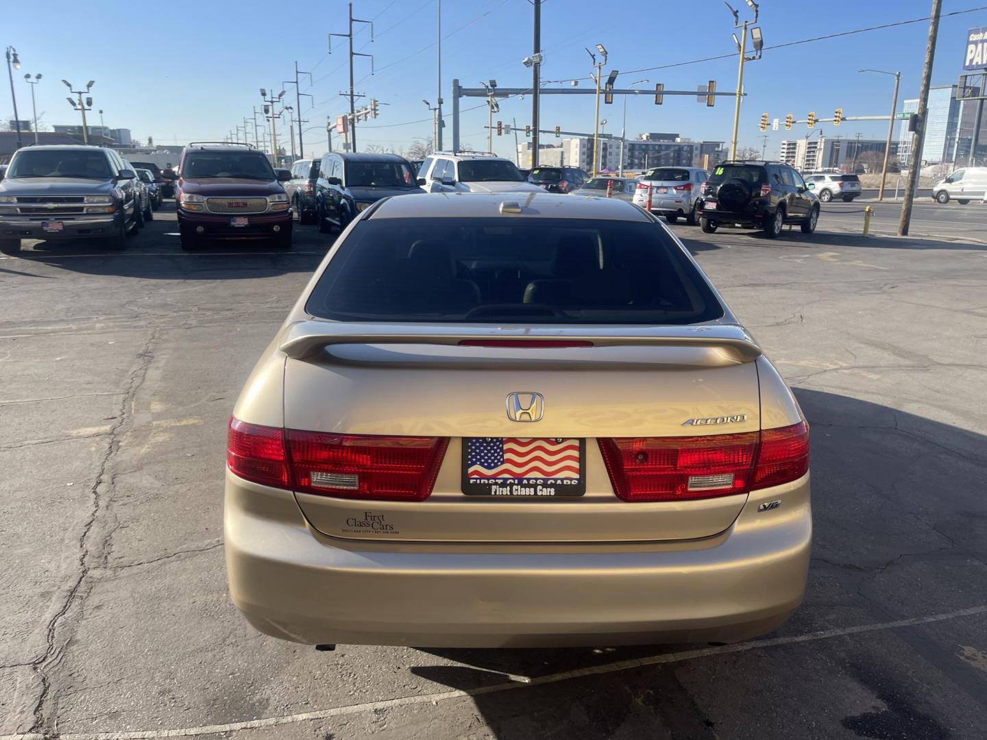 2005 Naples Gold Metallic /Tan Honda Accord EX (1HGCM66585A) with an 3.0Liter V6 engine, Automatic transmission, located at 801 South State Street, Salt Lake City, UT, 84111, (801) 328-0098, 40.751953, -111.888206 - Features: Alloy Wheels, Satellite Radio Ready, Front Seat Heaters, Sunroof(s), Leather Seats, ABS Brakes, CD Audio, Power Mirrors, Rear Spoiler, AM/FM Stereo, Cruise Control, Power Seat(s), Side Airbags, Air Conditioning, Overhead Airbags,	Power Windows, Traction Control, Automatic Transmission, Po - Photo#7