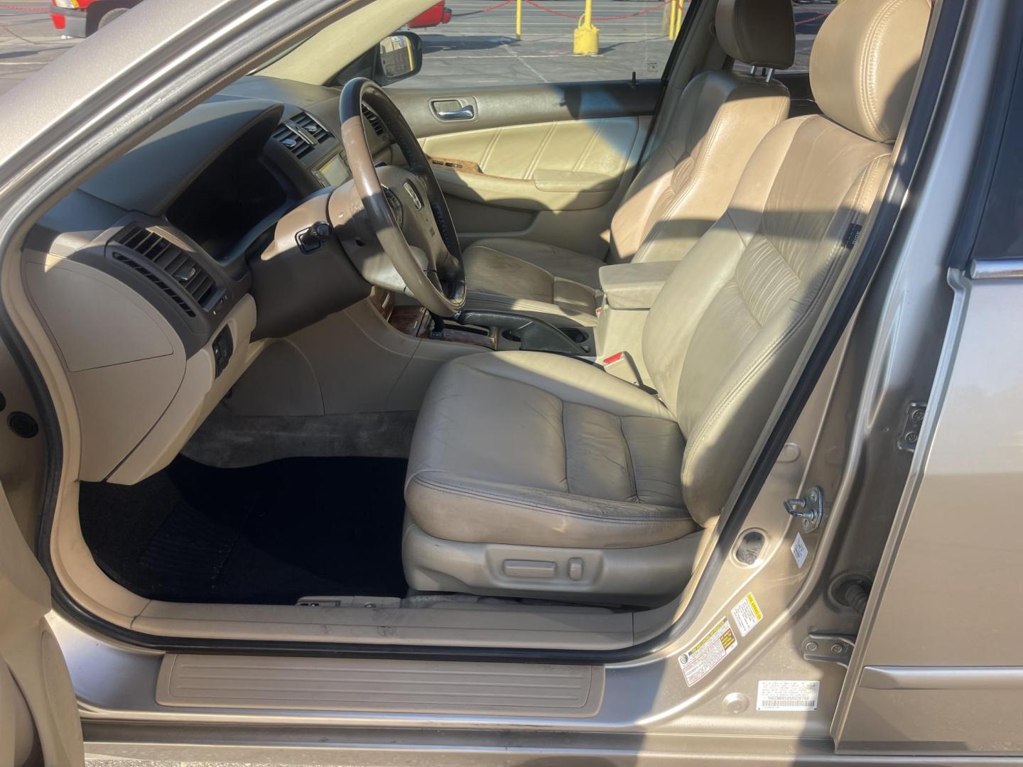 2005 Naples Gold Metallic /Tan Honda Accord EX (1HGCM66585A) with an 3.0Liter V6 engine, Automatic transmission, located at 801 South State Street, Salt Lake City, UT, 84111, (801) 328-0098, 40.751953, -111.888206 - Features: Alloy Wheels, Satellite Radio Ready, Front Seat Heaters, Sunroof(s), Leather Seats, ABS Brakes, CD Audio, Power Mirrors, Rear Spoiler, AM/FM Stereo, Cruise Control, Power Seat(s), Side Airbags, Air Conditioning, Overhead Airbags,	Power Windows, Traction Control, Automatic Transmission, Po - Photo#12