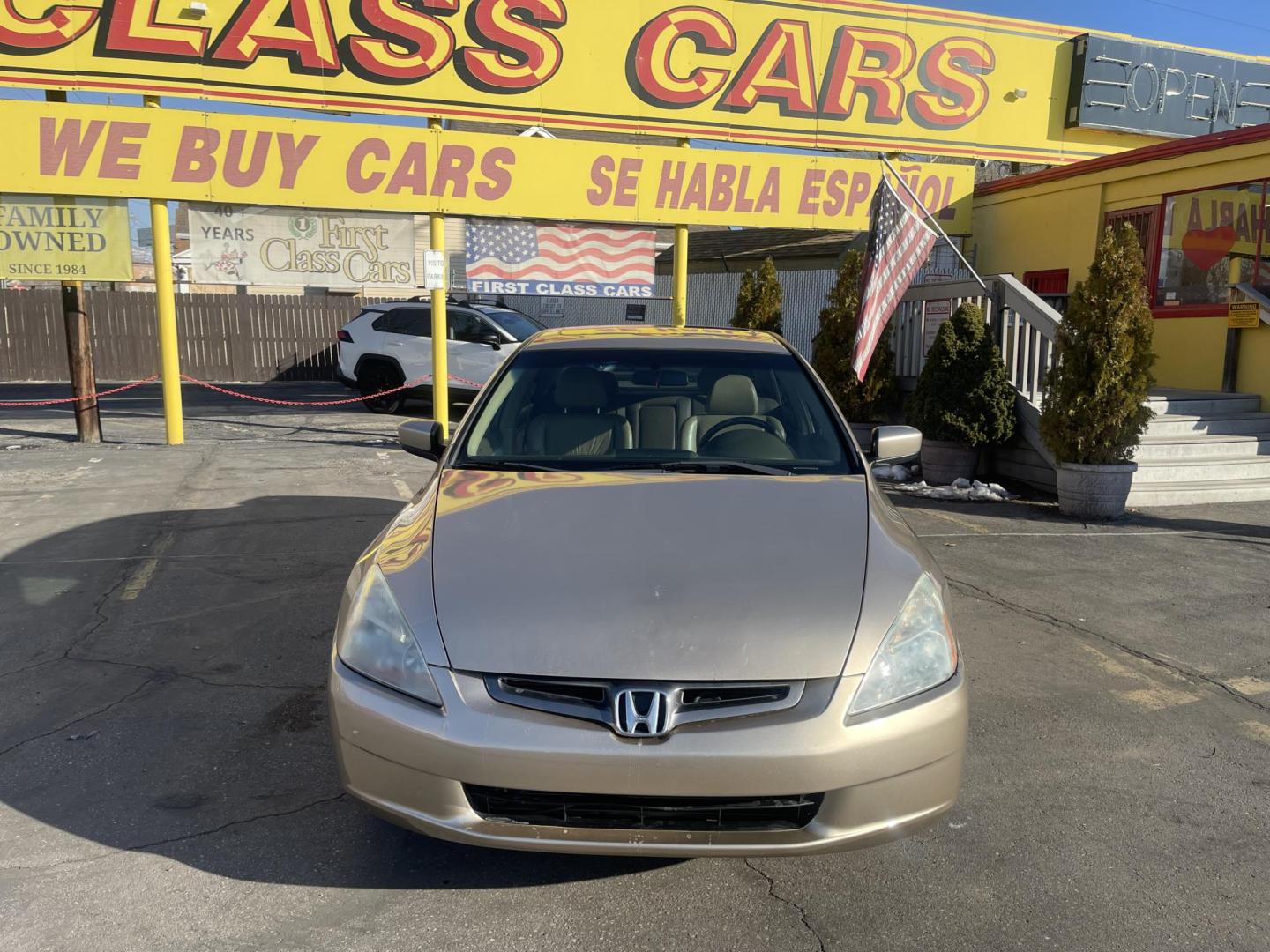 2005 Naples Gold Metallic /Tan Honda Accord EX (1HGCM66585A) with an 3.0Liter V6 engine, Automatic transmission, located at 801 South State Street, Salt Lake City, UT, 84111, (801) 328-0098, 40.751953, -111.888206 - Features: Alloy Wheels, Satellite Radio Ready, Front Seat Heaters, Sunroof(s), Leather Seats, ABS Brakes, CD Audio, Power Mirrors, Rear Spoiler, AM/FM Stereo, Cruise Control, Power Seat(s), Side Airbags, Air Conditioning, Overhead Airbags,	Power Windows, Traction Control, Automatic Transmission, Po - Photo#2