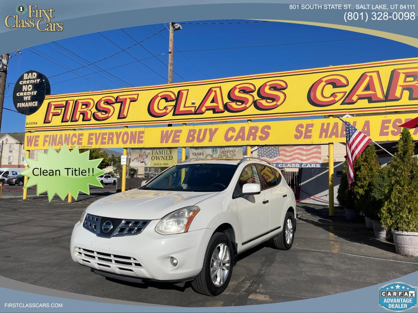 2013 Artic White /Black Nissan Rogue SV (JN8AS5MV6DW) with an 2.5L I4 engine, Automatic transmission, located at 801 South State Street, Salt Lake City, UT, 84111, (801) 328-0098, 40.751953, -111.888206 - Clean title! AWD great all around winter SUV! Must see it is in clean condition, has lots of extras. Approved for up to a 5 year warranty that can be added on to the vehicle! Features: 4WD/AWD, Navigation System, Alloy Wheels, Rear View Camera, BOSE Sound System, Satellite Radio Ready, Bluetooth T - Photo#0
