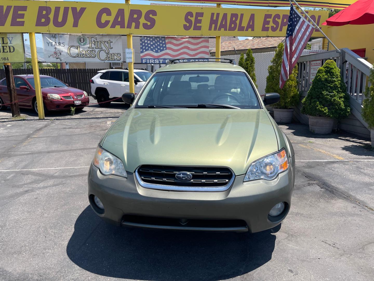 2007 Evergreen Frost Metallic /Tan Subaru Outback Crossover Wagon (4S4BP61CX77) with an 2.5L H4 engine, Automatic transmission, located at 801 South State Street, Salt Lake City, UT, 84111, (801) 328-0098, 40.751953, -111.888206 - Features: 4WD/AWD, Alloy Wheels, Cloth Seats, Front Seat Heaters, ABS Brakes, Auxiliary Audio Input, Overhead Airbags, Rear Defroster, AM/FM Stereo, CD Audio, Power Locks, Side Airbags, Air Conditioning, Cruise Control, Power Mirrors, Automatic Transmission, Full Roof Rack, Power Windows. - Photo#2