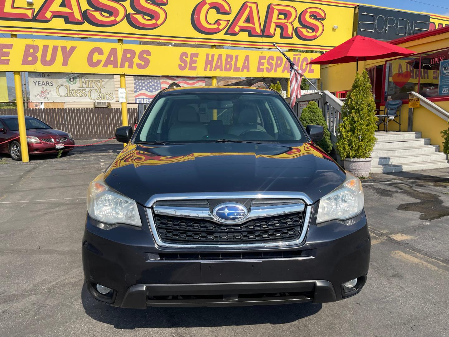 2014 Black Metallic /Tan Subaru Forester Limited X (JF2SJAHC6EH) with an 2.5L H4 engine, Automatic transmission, located at 801 South State Street, Salt Lake City, UT, 84111, (801) 328-0098, 40.751953, -111.888206 - Clean title! Only 2 owners on the Carfax history report. Features: AWD (All wheel Drive), Leather Seats, Bluetooth radio, touchscreen display, power seats, power sunroof, heated seats, power locks, power windows, power sunroof, Aux input, Alloy Wheels, Automatic, keyless entry, alarm, 2.5 liter, 4 - Photo#1
