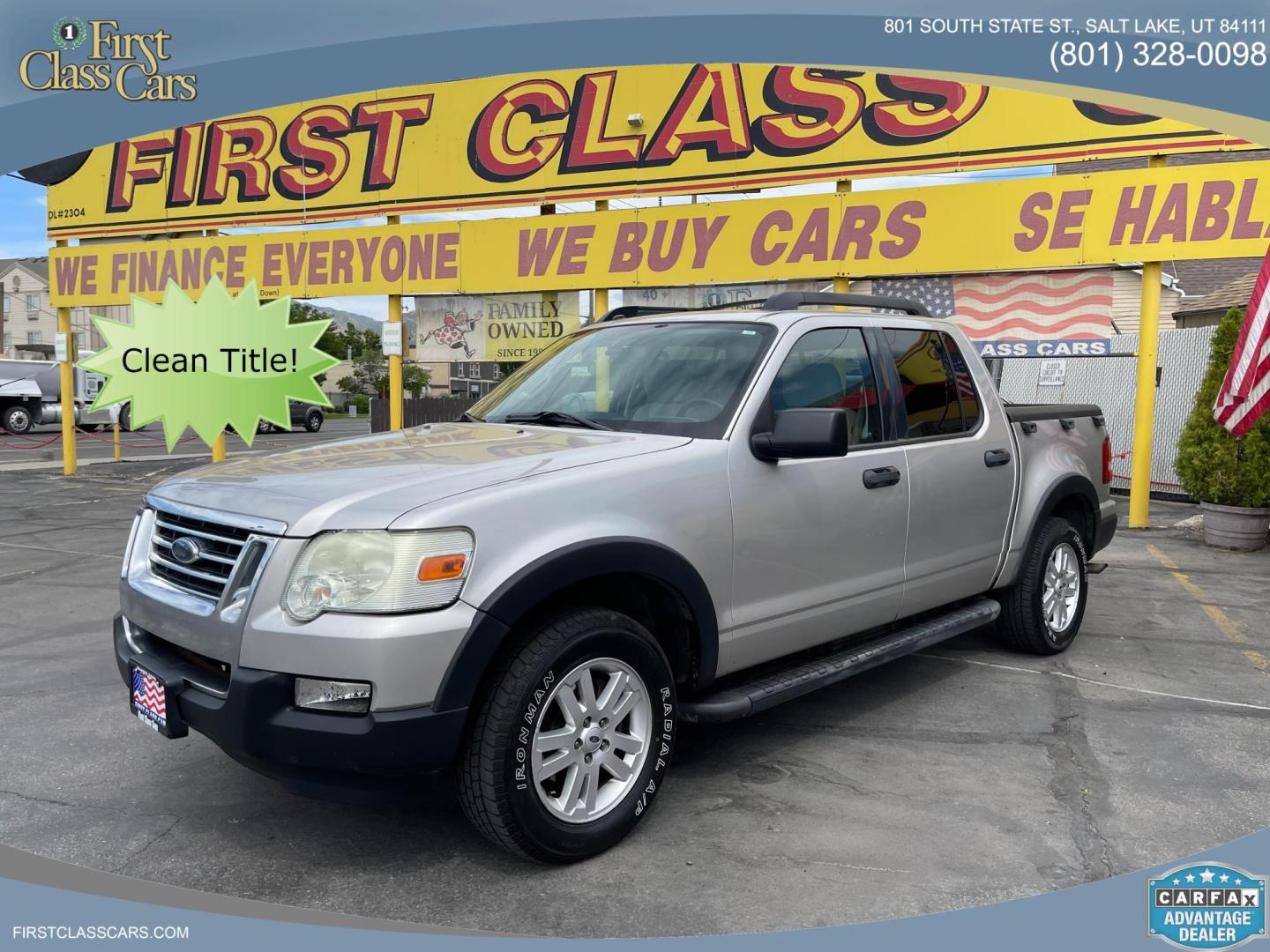 2008 Silver Sky Metallic /Tan Ford Explorer Sport Trac XLT 4.0L 2WD (1FMEU31E58U) with an 4.0L V6 SOHC 12V engine, 5-Speed Automatic transmission, located at 801 South State Street, Salt Lake City, UT, 84111, (801) 328-0098, 40.751953, -111.888206 - Super clean hard to find! Clean Carfax no reported accidents clean title! Lots of regular service history shown on Carfax vehicle has been maintained and taken care of. Features: Alloy Wheels, Satellite Radio Ready, Cloth Seats, Tow Hitch, Running Boards, ABS Brakes, CD Audio, Power Locks, Tractio - Photo#0