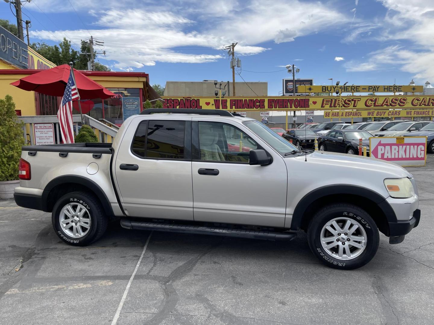 2008 Silver Sky Metallic /Tan Ford Explorer Sport Trac XLT 4.0L 2WD (1FMEU31E58U) with an 4.0L V6 SOHC 12V engine, 5-Speed Automatic transmission, located at 801 South State Street, Salt Lake City, UT, 84111, (801) 328-0098, 40.751953, -111.888206 - Super clean hard to find! Clean Carfax no reported accidents clean title! Lots of regular service history shown on Carfax vehicle has been maintained and taken care of. Features: Alloy Wheels, Satellite Radio Ready, Cloth Seats, Tow Hitch, Running Boards, ABS Brakes, CD Audio, Power Locks, Tractio - Photo#4