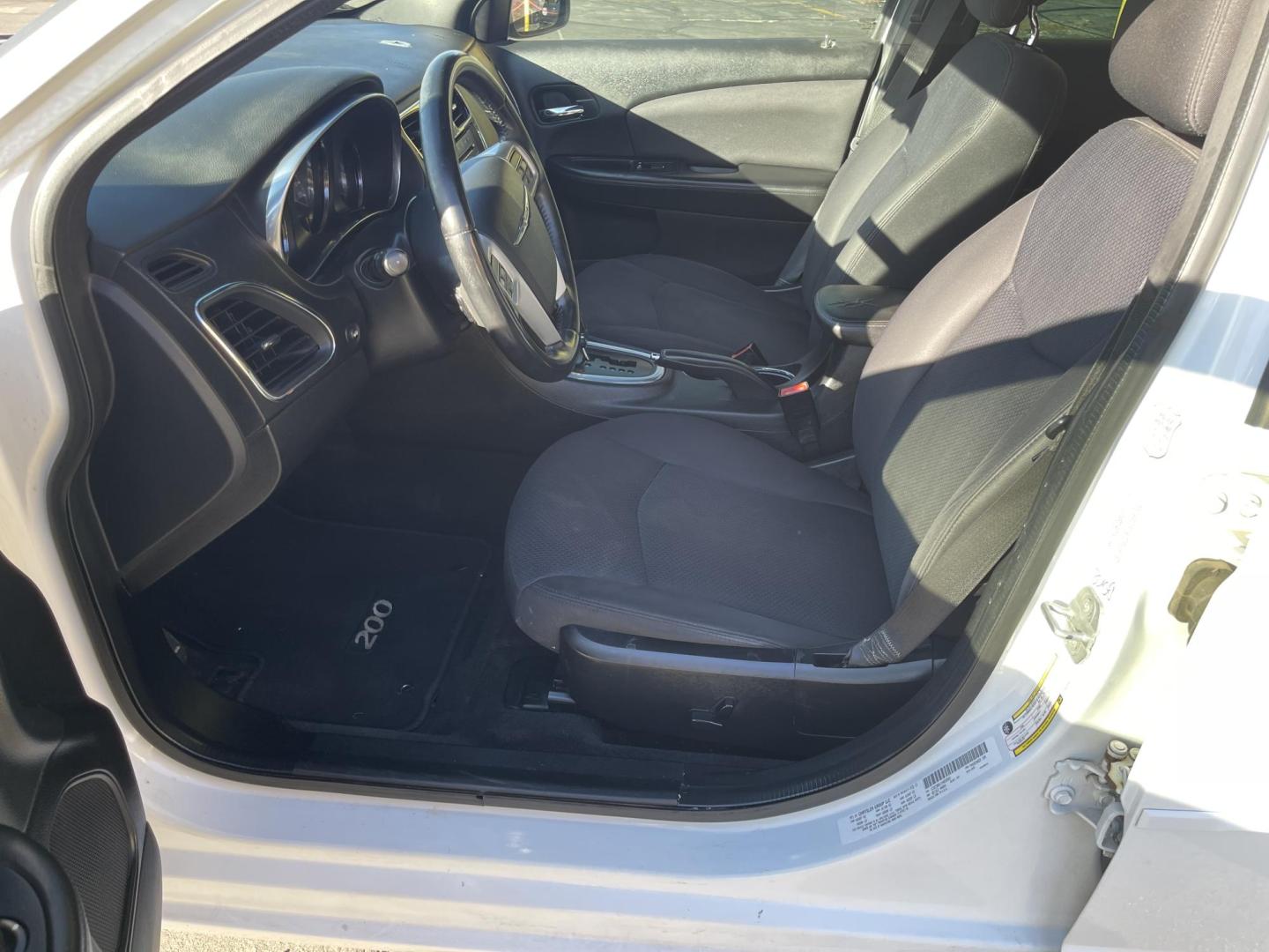 2013 Galaxy White /Black Chrysler 200 Touring (1C3CCBBG1DN) with an 3.6L V6 DOHC 24V FFV engine, 6-Speed Automatic transmission, located at 801 South State Street, Salt Lake City, UT, 84111, (801) 328-0098, 40.751953, -111.888206 - Clean title! No reported accidents on Carfax! Features: Alloy Wheels, Cloth Seats, Satellite Radio Ready, ABS Brakes, Auxiliary Audio Input, Power Locks, Rear Defroster, AM/FM Stereo, CD Audio, Power Mirrors, Side Airbags, Air Conditioning, Cruise Control, Power Seat(s), Traction Control, Automati - Photo#12