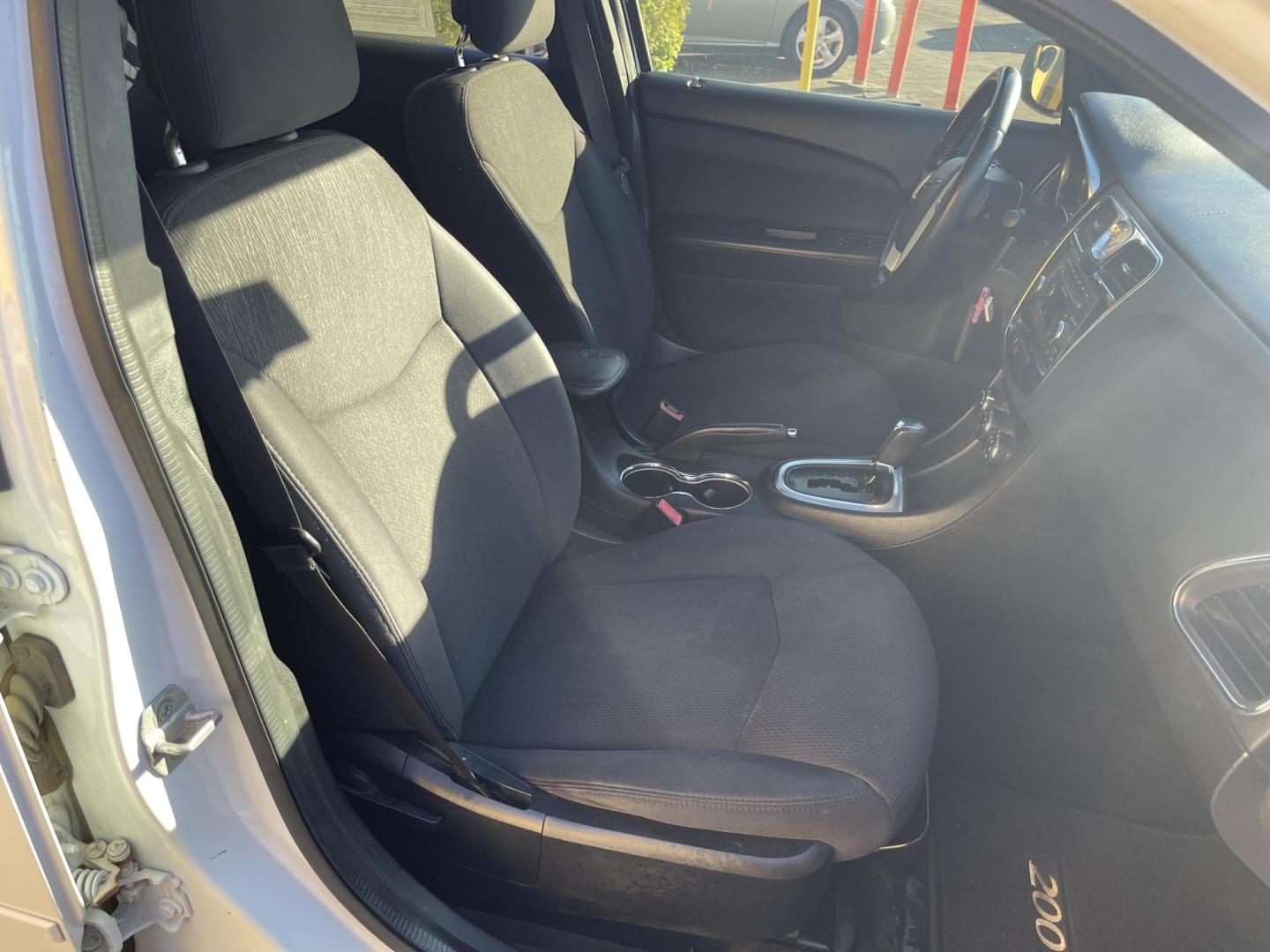 2013 Galaxy White /Black Chrysler 200 Touring (1C3CCBBG1DN) with an 3.6L V6 DOHC 24V FFV engine, 6-Speed Automatic transmission, located at 801 South State Street, Salt Lake City, UT, 84111, (801) 328-0098, 40.751953, -111.888206 - Clean title! No reported accidents on Carfax! Features: Alloy Wheels, Cloth Seats, Satellite Radio Ready, ABS Brakes, Auxiliary Audio Input, Power Locks, Rear Defroster, AM/FM Stereo, CD Audio, Power Mirrors, Side Airbags, Air Conditioning, Cruise Control, Power Seat(s), Traction Control, Automati - Photo#26