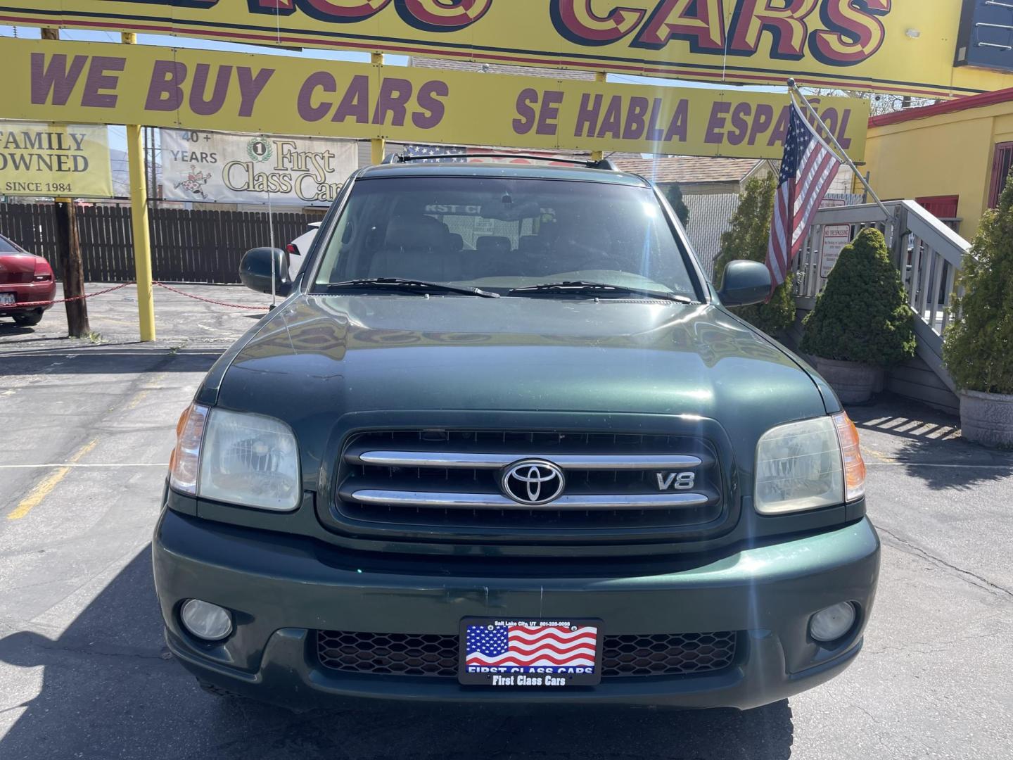 2004 Emerald Green /Tan Toyota Sequoia Limited 4WD (5TDBT48A44S) with an 4.7L V8 DOHC 32V engine, 4-Speed Automatic Overdrive transmission, located at 801 South State Street, Salt Lake City, UT, 84111, (801) 328-0098, 40.751953, -111.888206 - Clean title! No accidents on Carfax! Hard to find Sequoia with 4x4! Real nice 3rd row seating perfect family vehicle!!! Features: 20 Inch Plus Wheels, Rear Air Conditioning, 4WD/AWD, Rear Entertainment System, Alloy Wheels, Running Boards, Front Seat Heaters, Sunroof(s), JBL Sound System, Third Row - Photo#2