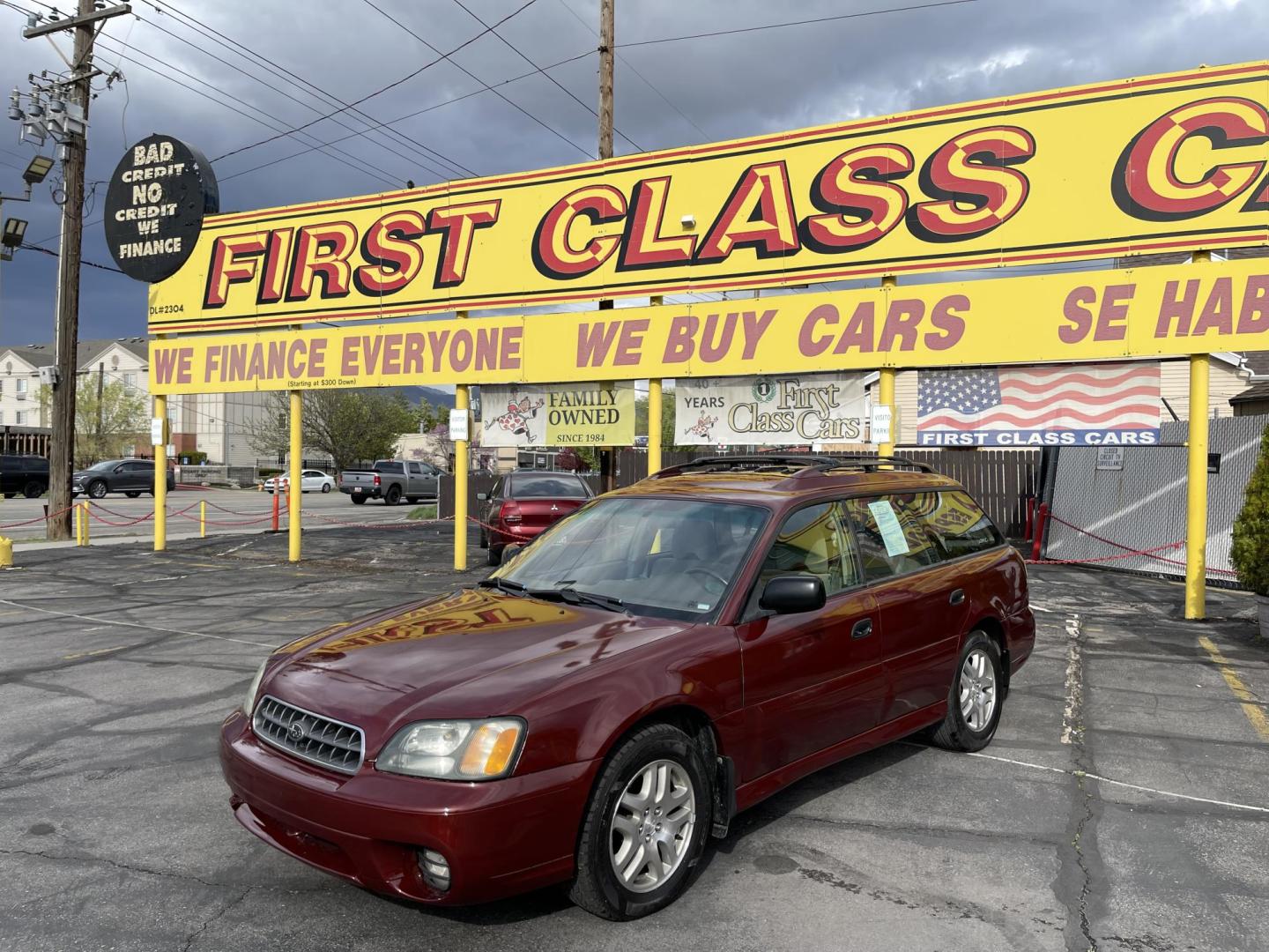 2003 Rallye Red /Tan Subaru Outback Wagon w/ All-weather Package (4S3BH675837) with an 2.5L H4 SOHC 16V engine, 4-Speed Automatic Overdrive transmission, located at 801 South State Street, Salt Lake City, UT, 84111, (801) 328-0098, 40.751953, -111.888206 - AWD! 2.5Liter 4 cylinder good on gas! Clean title! No accidents on Carfax, vehicle has a clean Carfax and has been meticulously maintained according to Carfax over 68 service records reported to Carfax that include maintenance, oil changes timing belt and several other records!!! Features: AWD, Pow - Photo#1
