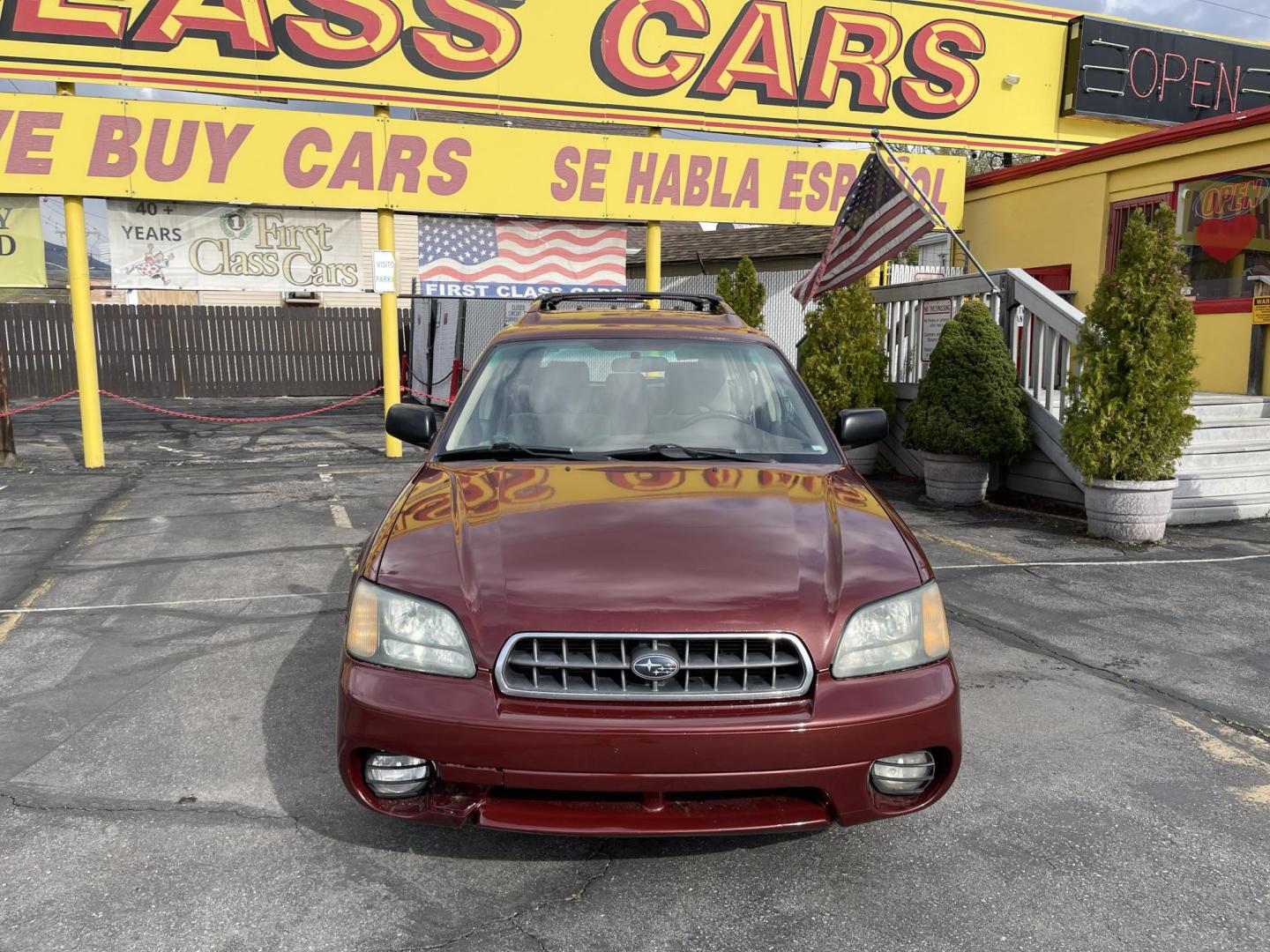 2003 Rallye Red /Tan Subaru Outback Wagon w/ All-weather Package (4S3BH675837) with an 2.5L H4 SOHC 16V engine, 4-Speed Automatic Overdrive transmission, located at 801 South State Street, Salt Lake City, UT, 84111, (801) 328-0098, 40.751953, -111.888206 - AWD! 2.5Liter 4 cylinder good on gas! Clean title! No accidents on Carfax, vehicle has a clean Carfax and has been meticulously maintained according to Carfax over 68 service records reported to Carfax that include maintenance, oil changes timing belt and several other records!!! Features: AWD, Pow - Photo#2