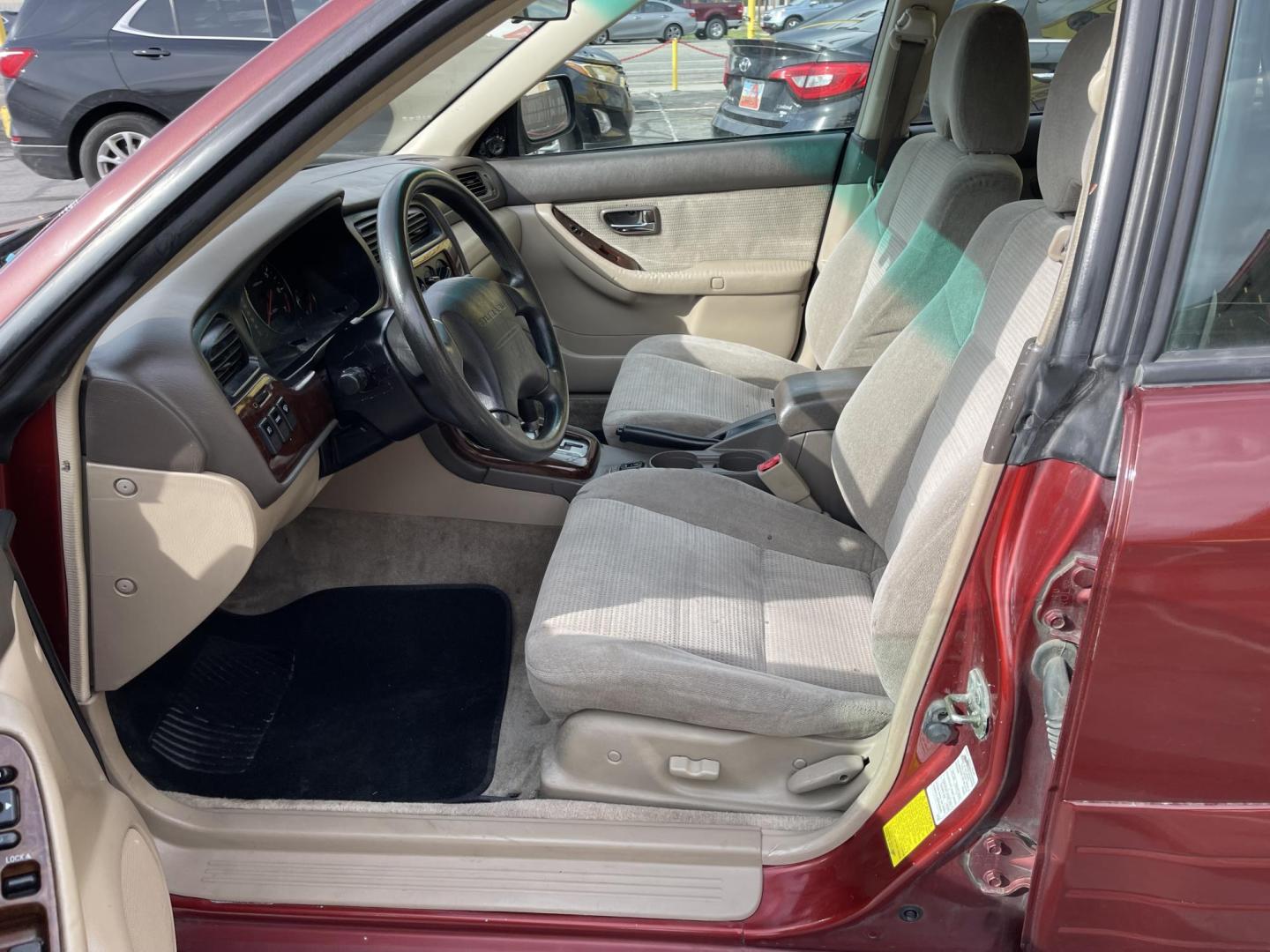 2003 Rallye Red /Tan Subaru Outback Wagon w/ All-weather Package (4S3BH675837) with an 2.5L H4 SOHC 16V engine, 4-Speed Automatic Overdrive transmission, located at 801 South State Street, Salt Lake City, UT, 84111, (801) 328-0098, 40.751953, -111.888206 - AWD! 2.5Liter 4 cylinder good on gas! Clean title! No accidents on Carfax, vehicle has a clean Carfax and has been meticulously maintained according to Carfax over 68 service records reported to Carfax that include maintenance, oil changes timing belt and several other records!!! Features: AWD, Pow - Photo#9