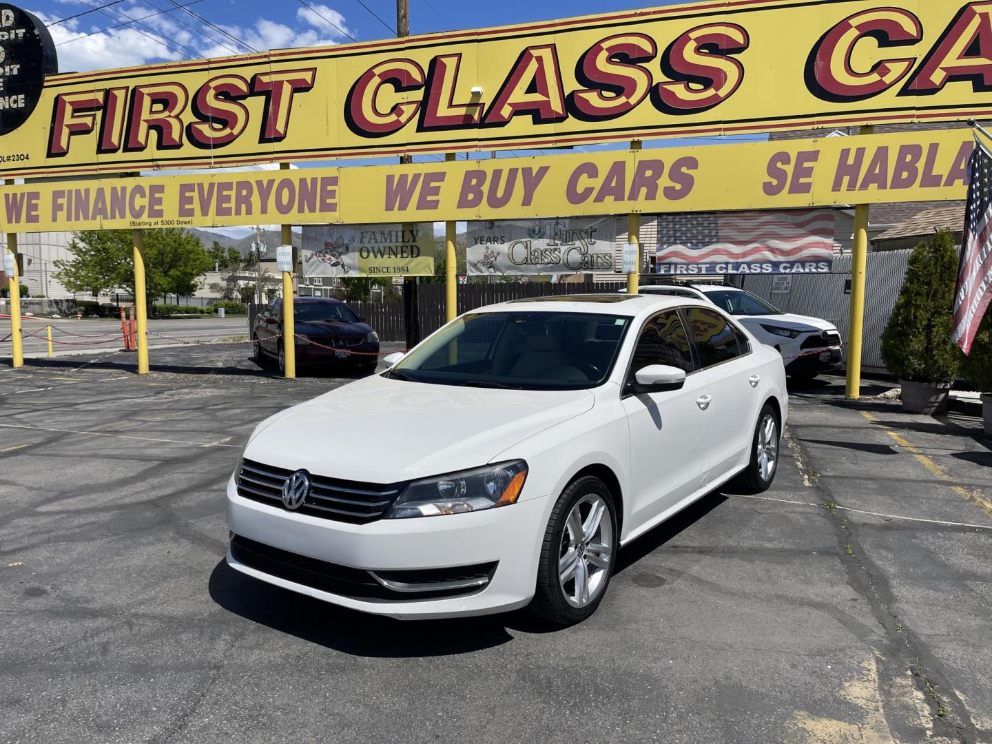 2015 Super White /Tan Volkswagen Passat TDI SE 6A w/ Sunroof (1VWBV7A31FC) with an 2.0L L4 DOHC 16V TURBO DIESEL engine, 6-Speed Automatic transmission, located at 801 South State Street, Salt Lake City, UT, 84111, (801) 328-0098, 40.751953, -111.888206 - Clean title! Hard to find Turbo Diesel engine great gas mileage! The EPA-estimated fuel economy is an excellent 34 mpg combined (30 city/42 highway). Clean car inside and out this vehicle is in immaculate condition this is a must see for any looking for a clean diesel Passat!!! Every car at First Cl - Photo#1