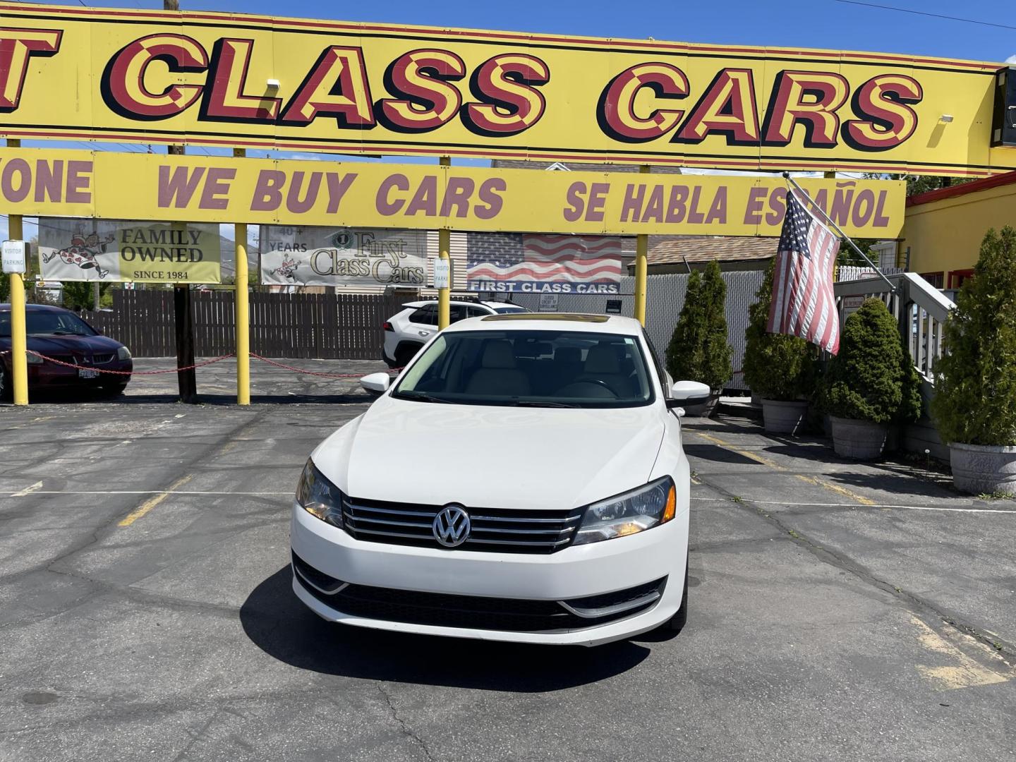2015 Super White /Tan Volkswagen Passat TDI SE 6A w/ Sunroof (1VWBV7A31FC) with an 2.0L L4 DOHC 16V TURBO DIESEL engine, 6-Speed Automatic transmission, located at 801 South State Street, Salt Lake City, UT, 84111, (801) 328-0098, 40.751953, -111.888206 - Clean title! Hard to find Turbo Diesel engine great gas mileage! The EPA-estimated fuel economy is an excellent 34 mpg combined (30 city/42 highway). Clean car inside and out this vehicle is in immaculate condition this is a must see for any looking for a clean diesel Passat!!! Every car at First Cl - Photo#2