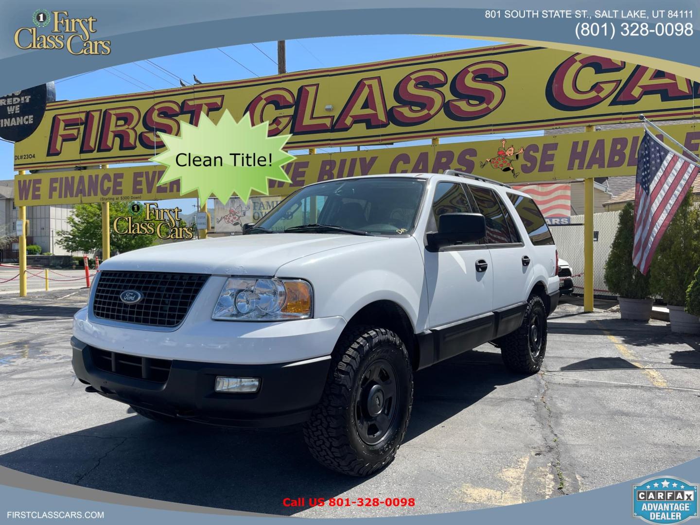 2006 Super White /Gray Ford Expedition XLT 4WD (1FMPU16576L) with an 5.4L V8 SOHC 16V engine, 4-Speed Automatic transmission, located at 801 South State Street, Salt Lake City, UT, 84111, (801) 328-0098, 40.751953, -111.888206 - Clean title on Carfax! Good affordable 4x4 SUV great all year around vehicle! Good family vehicle with 3rd row seating 8 passenger SUV! Features: 4WD/AWD, Quad Seats, Alloy Wheels, Running Boards, Cloth Seats, Third Row Seat, Fold-Away Third Row, Tow Hitch, ABS Brakes, Automatic Transmission, Crui - Photo#0