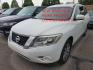 2013 Super White /Black Nissan Pathfinder LE 4WD (5N1AR2MM9DC) with an 3.5L V6 DOHC 24V engine, Continuously Variable Transmission transmission, located at 801 South State Street, Salt Lake City, UT, 84111, (801) 328-0098, 40.751953, -111.888206 - Clean title only 2 owners on Carfax! Spacious 3rd row seating! Perfect family vehicle! Carfax shows regular service history! Vehicle has been maintained and kept in good condition by previous owners! Features: Alloy Wheels, Rear Air Conditioning, Cloth Seats, Third Row Seat, Fold-Away Third Row, To - Photo#1