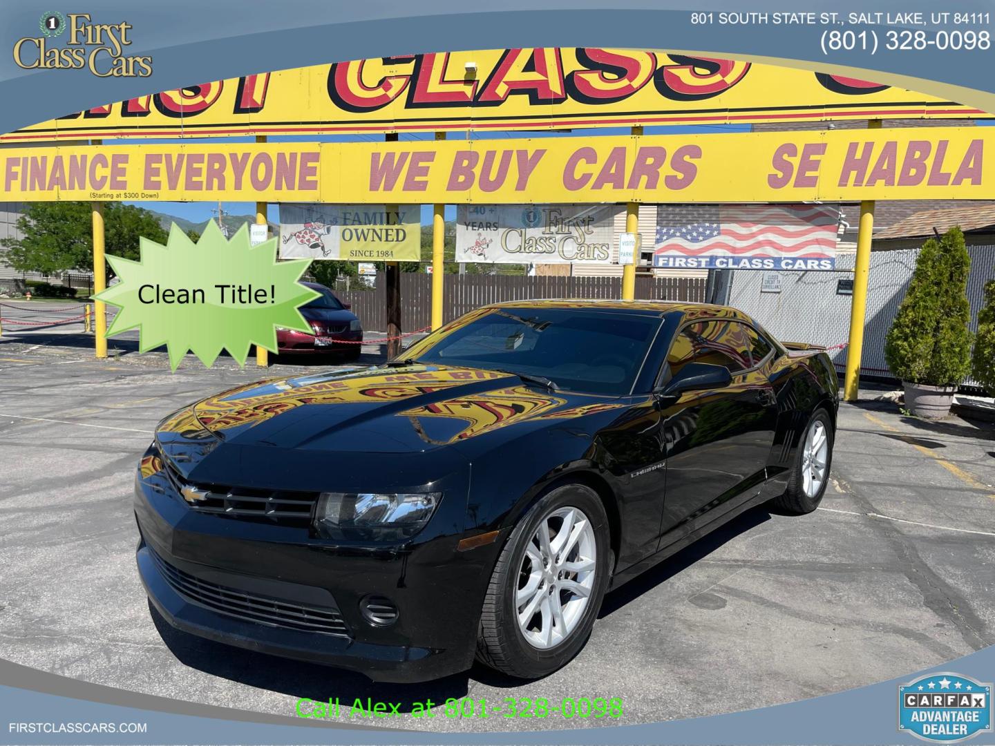 2015 Black /BLACK Chevrolet Camaro 2LS Coupe (2G1FB1E36F9) with an 3.6L V6 DOHC 24V FFV engine, 6-Speed Automatic transmission, located at 801 South State Street, Salt Lake City, UT, 84111, (801) 328-0098, 40.751953, -111.888206 - Clean title! Must see for anyone looking for a nice clean Camaro in good condition inside and out! Black interior and exterior black as well real nice look to it! Approved for up to a 5 year warranty through our warranty company. In house financing available for anyone with bad or no credit situatio - Photo#0