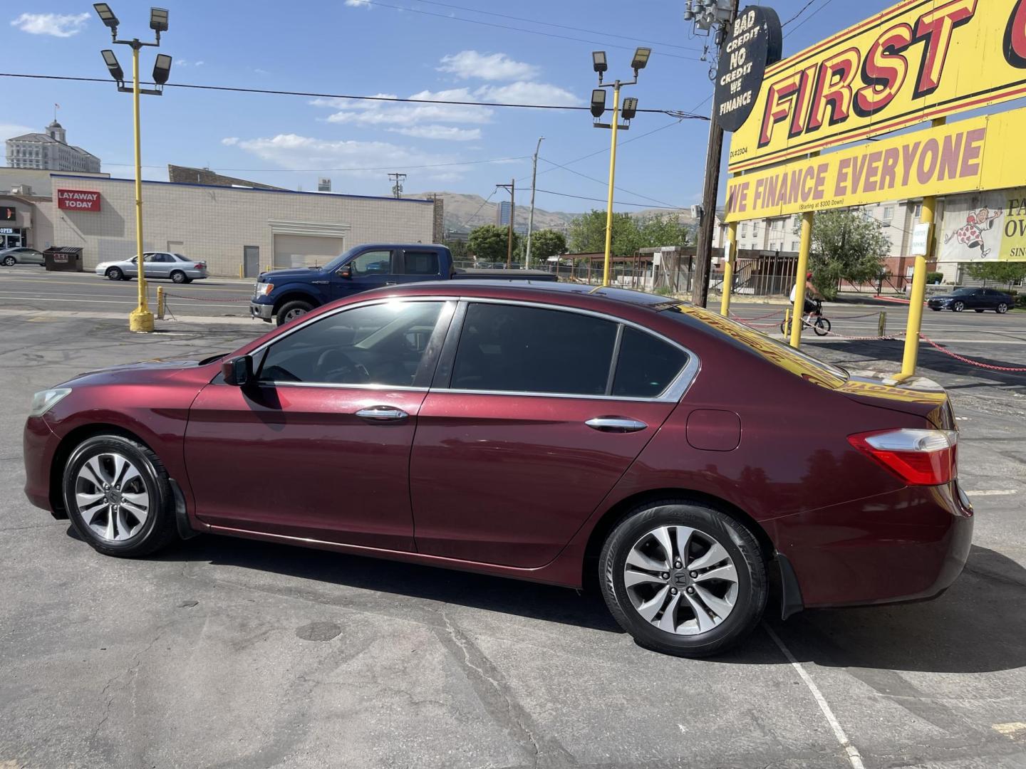 2013 Salsa Red Pearl /Tan Honda Accord LX Sedan CVT (1HGCR2F30DA) with an 2.4L L4 DOHC 16V engine, Continuously Variable Transmission transmission, located at 801 South State Street, Salt Lake City, UT, 84111, (801) 328-0098, 40.751953, -111.888206 - Clean title! Hard to find in immaculate condition inside and out! Real nice 4 door sedan!!! Features: Am/Fm/Cd, Aux input, Automatic, BlueTooth, 4 cylinder engine, Alloy wheels, newer tires!, cruise control, power windows, power locks, power mirrors, Cloth seats, equiped with Honda Earth dreams t - Photo#8