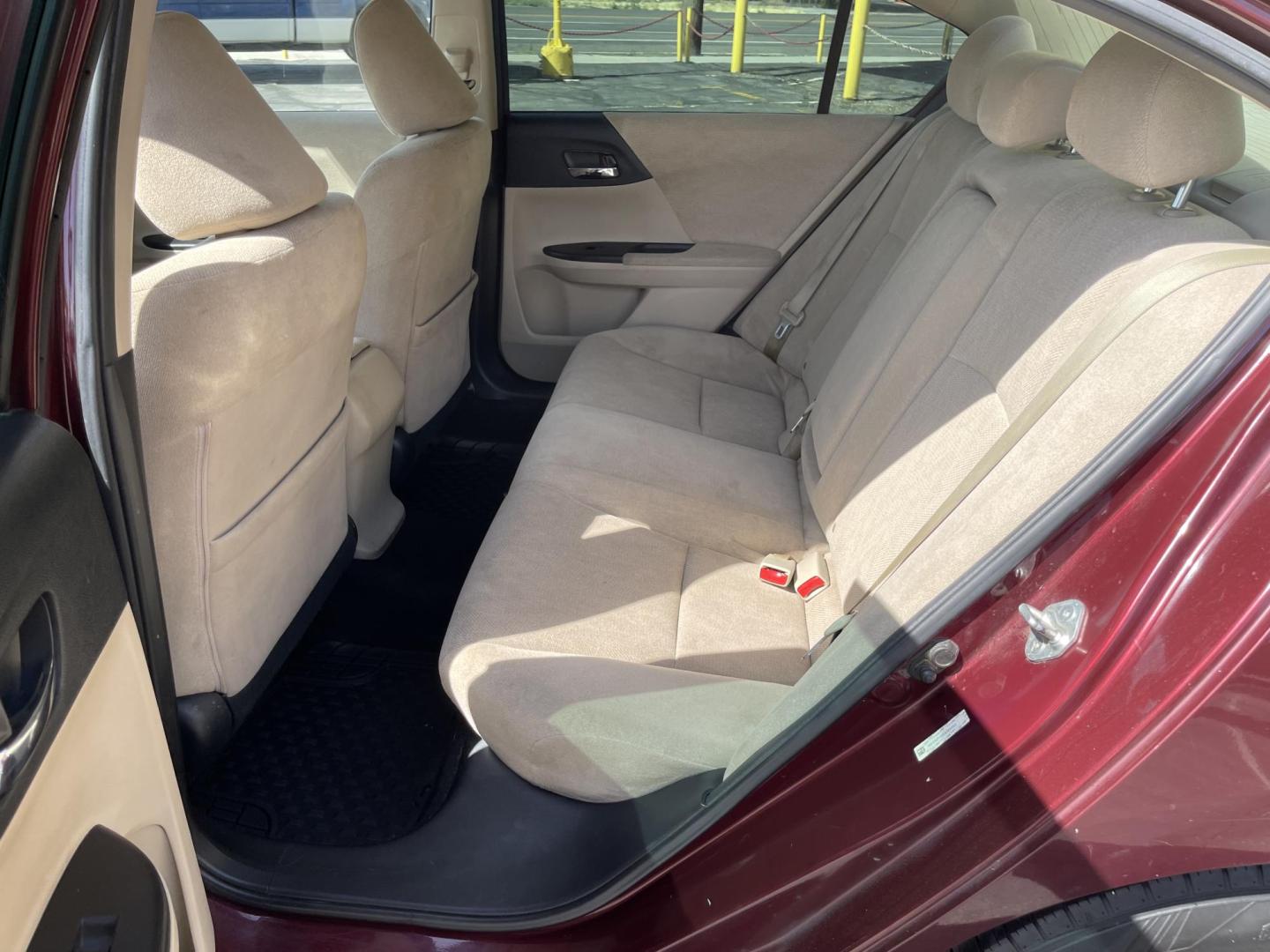2013 Salsa Red Pearl /Tan Honda Accord LX Sedan CVT (1HGCR2F30DA) with an 2.4L L4 DOHC 16V engine, Continuously Variable Transmission transmission, located at 801 South State Street, Salt Lake City, UT, 84111, (801) 328-0098, 40.751953, -111.888206 - Clean title! Hard to find in immaculate condition inside and out! Real nice 4 door sedan!!! Features: Am/Fm/Cd, Aux input, Automatic, BlueTooth, 4 cylinder engine, Alloy wheels, newer tires!, cruise control, power windows, power locks, power mirrors, Cloth seats, equiped with Honda Earth dreams t - Photo#13