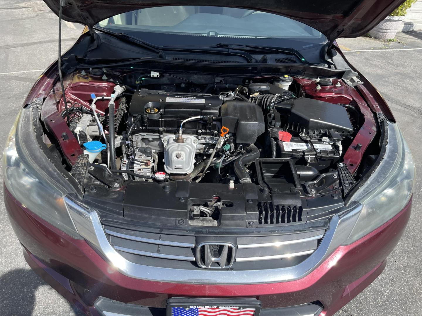 2013 Salsa Red Pearl /Tan Honda Accord LX Sedan CVT (1HGCR2F30DA) with an 2.4L L4 DOHC 16V engine, Continuously Variable Transmission transmission, located at 801 South State Street, Salt Lake City, UT, 84111, (801) 328-0098, 40.751953, -111.888206 - Clean title! Hard to find in immaculate condition inside and out! Real nice 4 door sedan!!! Features: Am/Fm/Cd, Aux input, Automatic, BlueTooth, 4 cylinder engine, Alloy wheels, newer tires!, cruise control, power windows, power locks, power mirrors, Cloth seats, equiped with Honda Earth dreams t - Photo#20