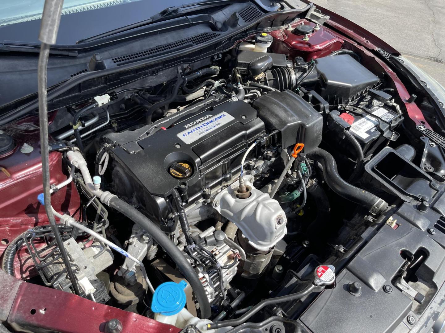 2013 Salsa Red Pearl /Tan Honda Accord LX Sedan CVT (1HGCR2F30DA) with an 2.4L L4 DOHC 16V engine, Continuously Variable Transmission transmission, located at 801 South State Street, Salt Lake City, UT, 84111, (801) 328-0098, 40.751953, -111.888206 - Clean title! Hard to find in immaculate condition inside and out! Real nice 4 door sedan!!! Features: Am/Fm/Cd, Aux input, Automatic, BlueTooth, 4 cylinder engine, Alloy wheels, newer tires!, cruise control, power windows, power locks, power mirrors, Cloth seats, equiped with Honda Earth dreams t - Photo#21