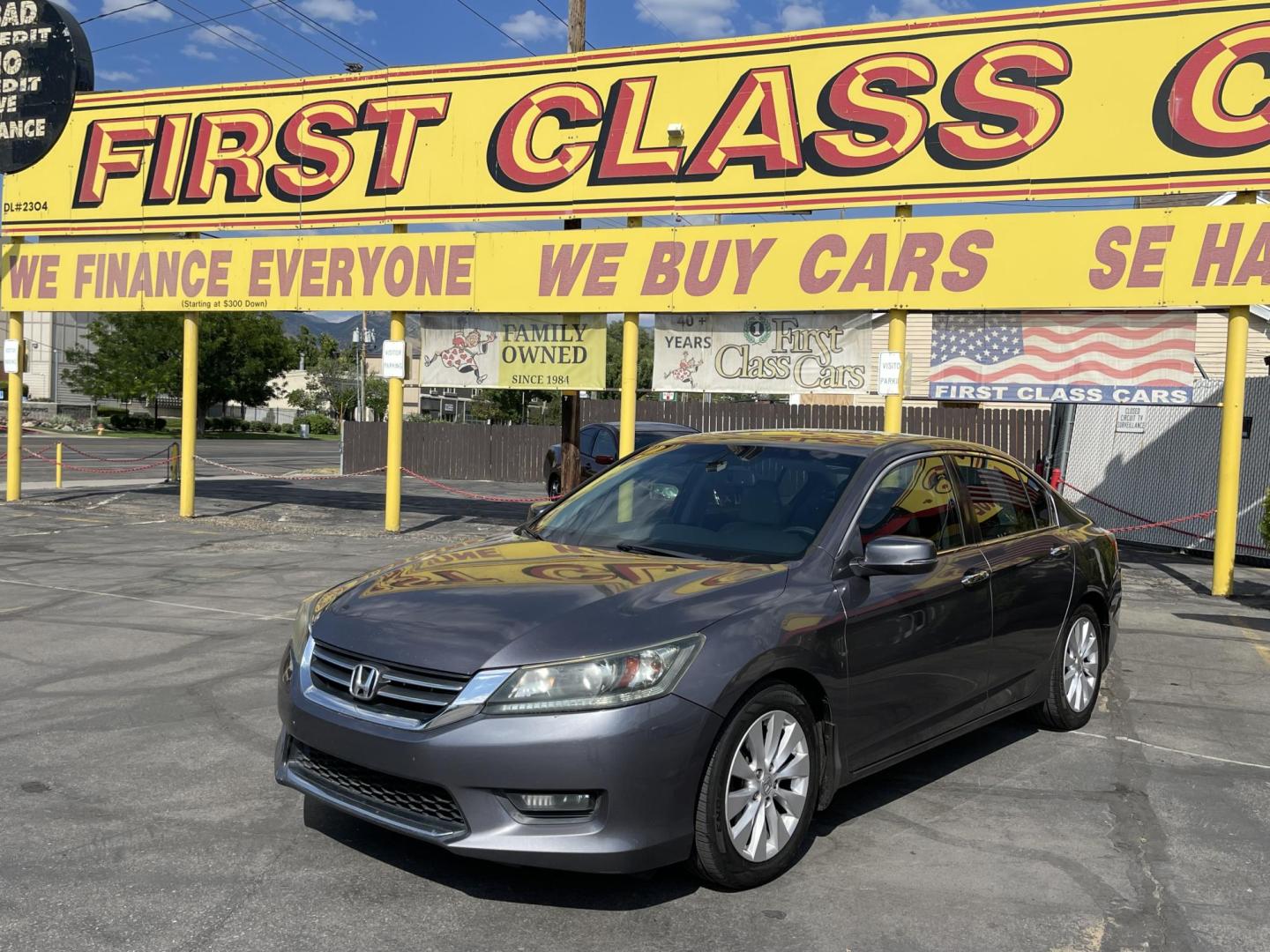 2014 Graphite Pearl /Gray Honda Accord EX-L Sedan CVT (1HGCR2F88EA) with an 2.4L L4 DOHC 16V engine, Continuously Variable Transmission transmission, located at 801 South State Street, Salt Lake City, UT, 84111, (801) 328-0098, 40.751953, -111.888206 - Clean title! No accidents only 2 previous owners! Immaculate condition hard to find from dry climate area no salt no rust! Excellent condition must see for anyone looking for a clean Honda Accord! Approved for up to a 5 year warranty covered through Protective warranty company covered bumper to bump - Photo#1