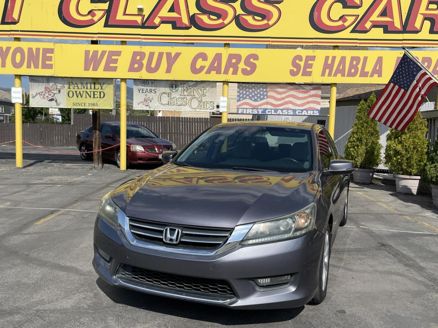 2014 Graphite Pearl /Gray Honda Accord EX-L Sedan CVT (1HGCR2F88EA) with an 2.4L L4 DOHC 16V engine, Continuously Variable Transmission transmission, located at 801 South State Street, Salt Lake City, UT, 84111, (801) 328-0098, 40.751953, -111.888206 - Clean title! No accidents only 2 previous owners! Immaculate condition hard to find from dry climate area no salt no rust! Excellent condition must see for anyone looking for a clean Honda Accord! Approved for up to a 5 year warranty covered through Protective warranty company covered bumper to bump - Photo#2