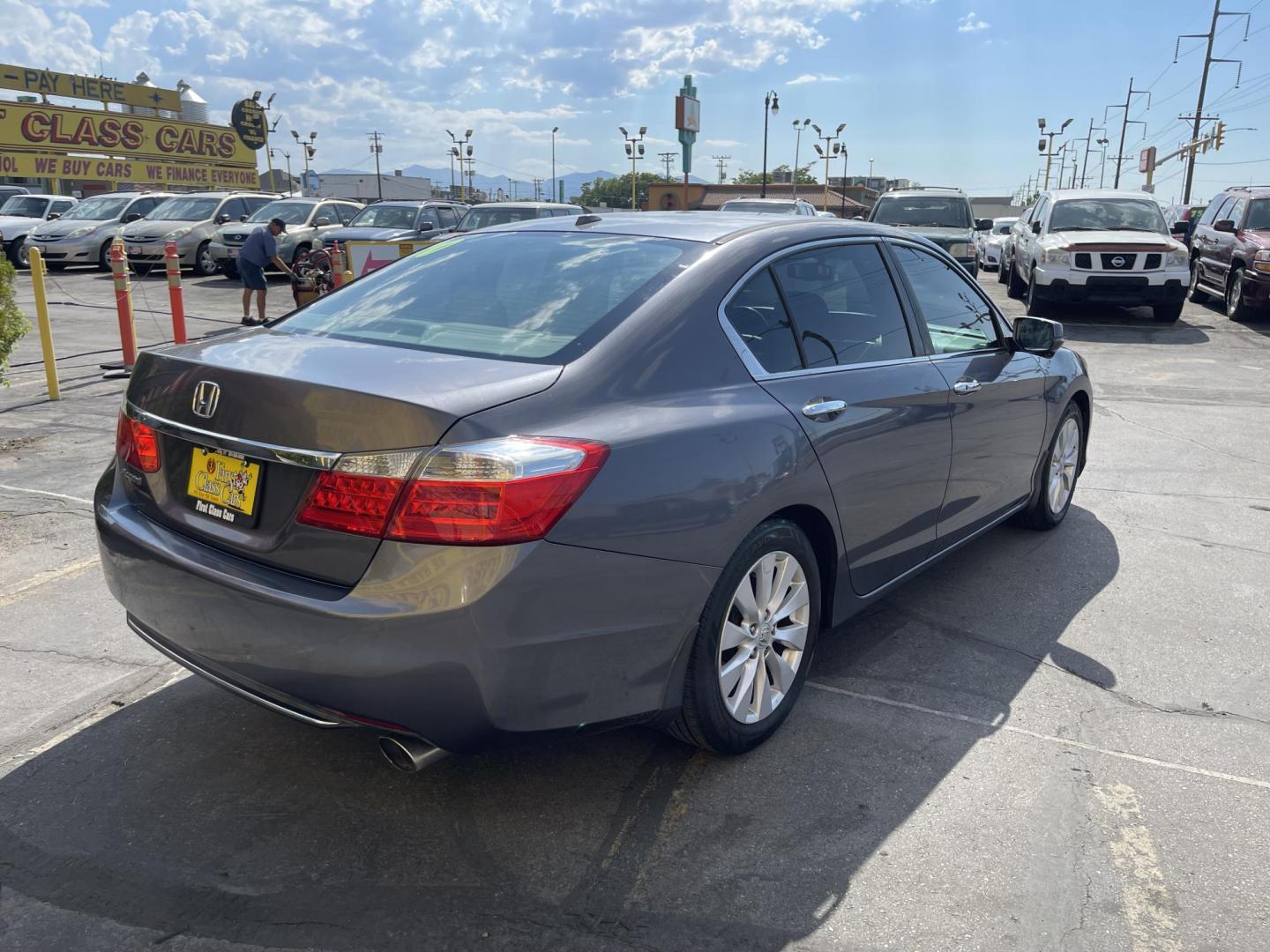 2014 Graphite Pearl /Gray Honda Accord EX-L Sedan CVT (1HGCR2F88EA) with an 2.4L L4 DOHC 16V engine, Continuously Variable Transmission transmission, located at 801 South State Street, Salt Lake City, UT, 84111, (801) 328-0098, 40.751953, -111.888206 - Clean title! No accidents only 2 previous owners! Immaculate condition hard to find from dry climate area no salt no rust! Excellent condition must see for anyone looking for a clean Honda Accord! Approved for up to a 5 year warranty covered through Protective warranty company covered bumper to bump - Photo#7