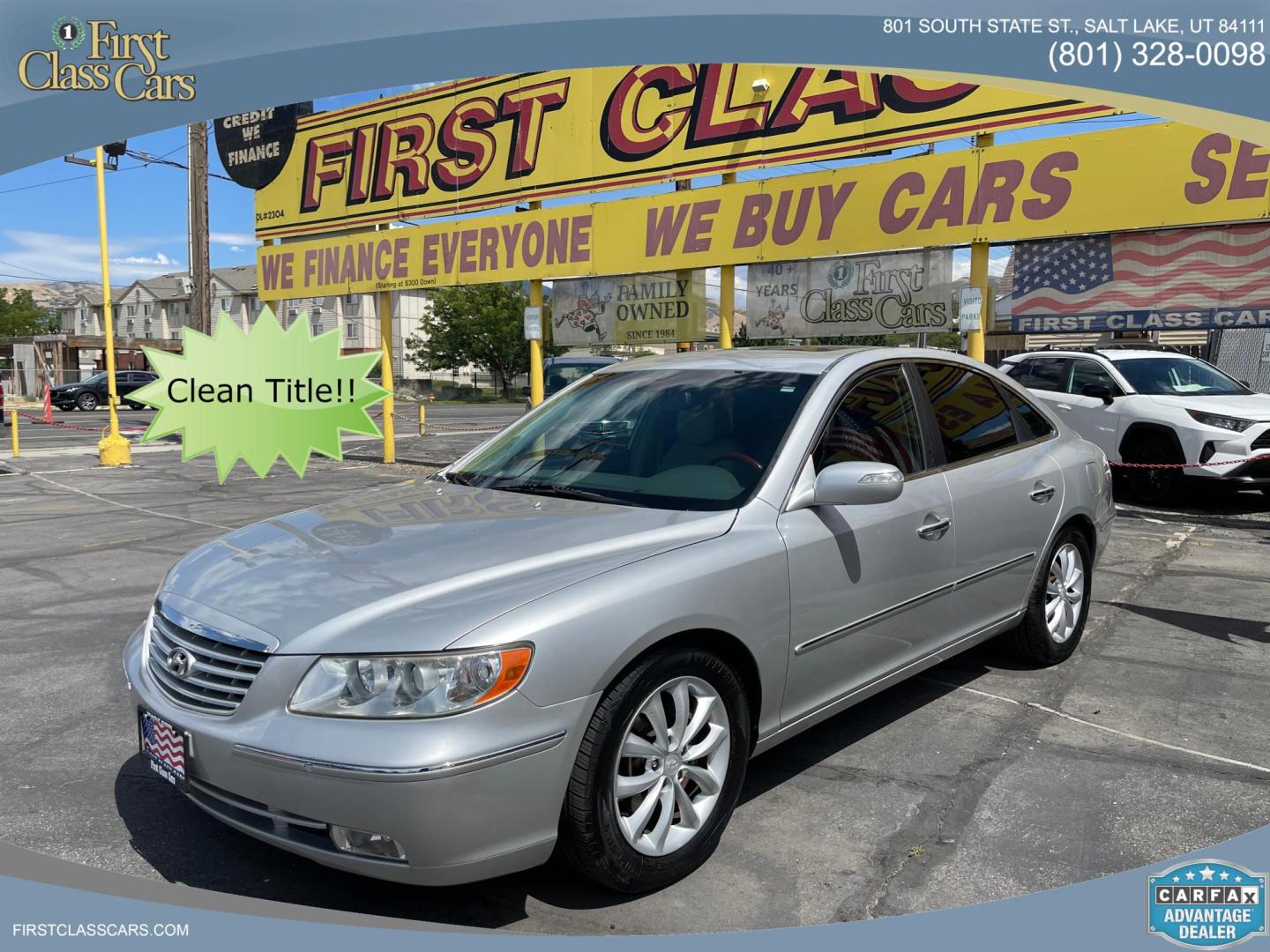 2007 Silver Sky Metallic /Gray Hyundai Azera Limited (KMHFC46FX7A) with an 3.8L V6 DOHC 24V engine, 5-Speed Automatic Overdrive transmission, located at 801 South State Street, Salt Lake City, UT, 84111, (801) 328-0098, 40.751953, -111.888206 - Clean title!!! Wow low miles only 97,932 miles that is extremely low and hard to find in this price range for a 2007 year car. This vehicle is in great shape inside and out and has been taken car of and cared for. The gentlemen that owned this before the most previous owner was an older gentlemen th - Photo#0