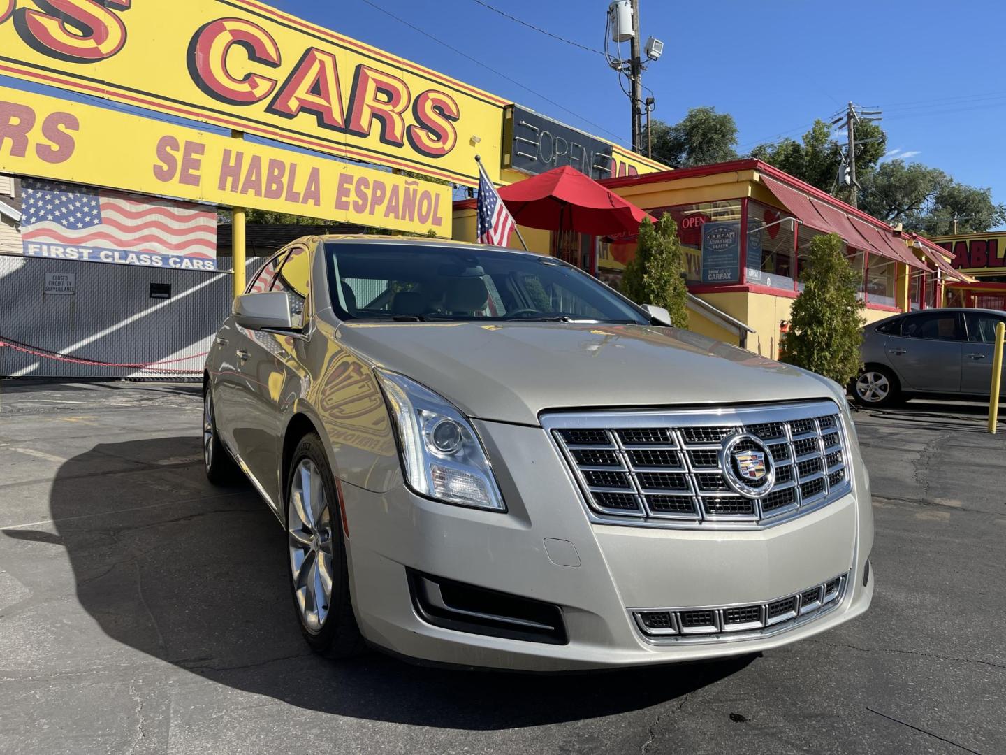 2014 Silver Sky Metallic /Tan Cadillac XTS Standard FWD (2G61L5S36E9) with an 3.6L V6 DOHC 24V engine, 6-Speed Automatic transmission, located at 801 South State Street, Salt Lake City, UT, 84111, (801) 328-0098, 40.751953, -111.888206 - Clean title! 1 Owner No accidents on Carfax!!! Carfax show this was meticulously maintained and serviced! Carfax shows regular oil changes were done and regular service intervals were taken care of. This was a new car dealer trade in that we took in it was an older retired gentlemen we were told tha - Photo#3