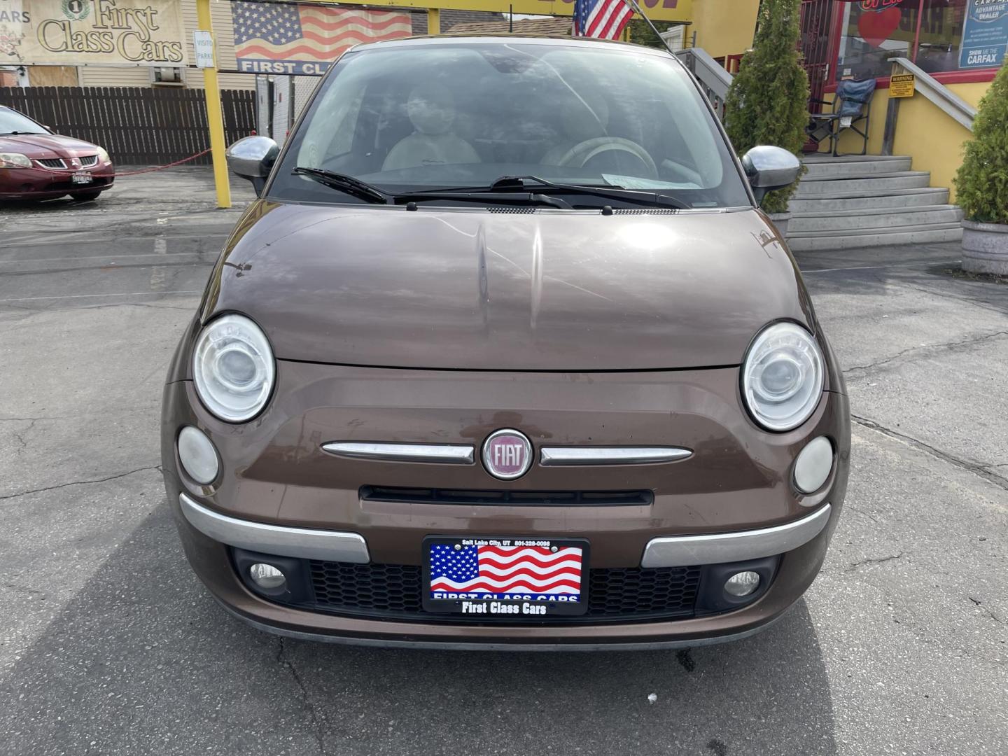 2013 Bamboo Pearl /BROWN Fiat 500 Lounge Hatchback (3C3CFFCR9DT) with an 1.4L L4 engine, 6-Speed Automatic transmission, located at 801 South State Street, Salt Lake City, UT, 84111, (801) 328-0098, 40.751953, -111.888206 - Clean title! No accidents on Carfax! Carfax shows only 2 owners no accidents clean title! Vehicle has been maintained and cared for Carfax show 16 maintenance service records that includes oil changes and maintenance. This has passed all inspections certifications and approved for up to a 5 year war - Photo#2