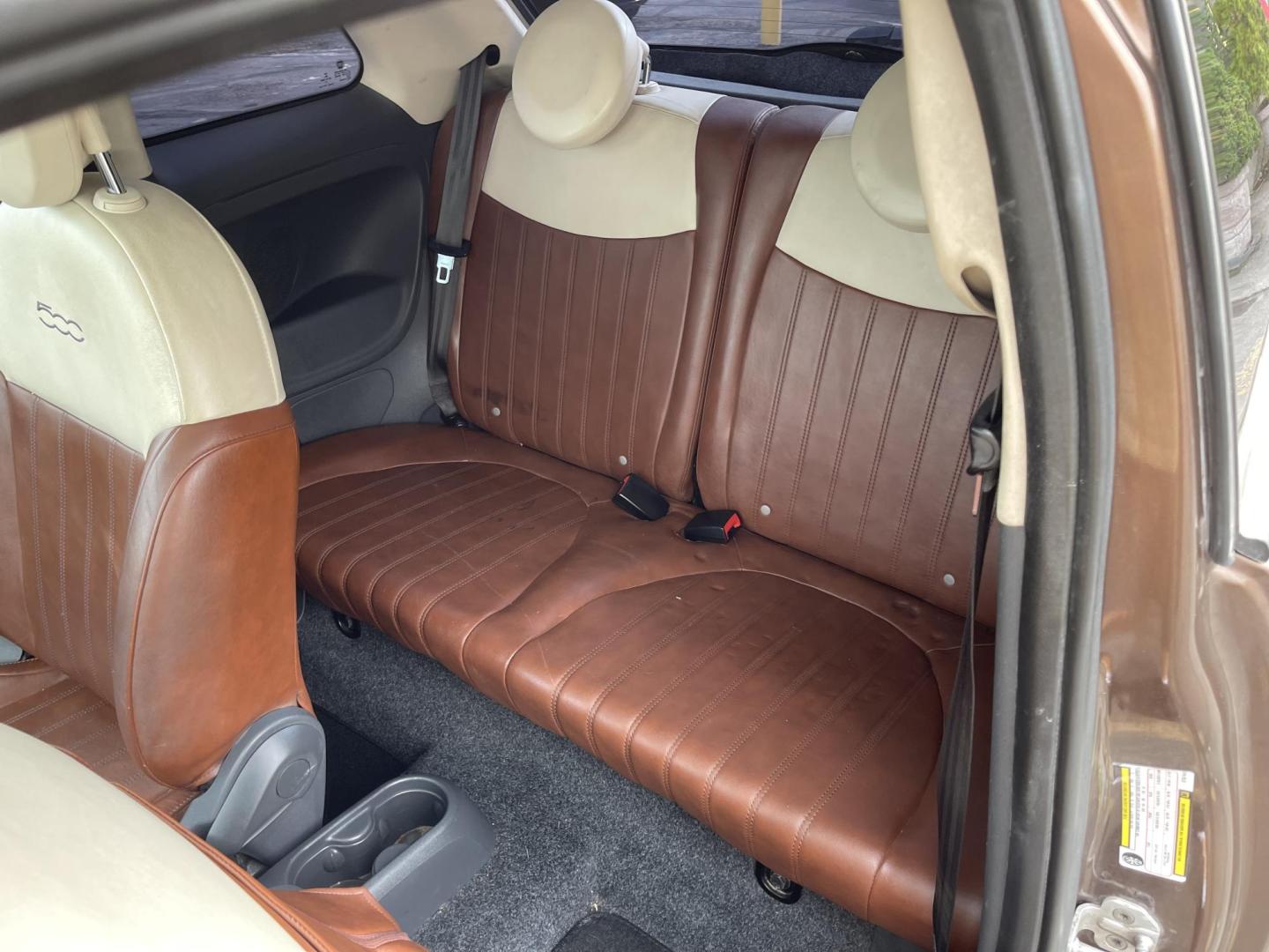 2013 Bamboo Pearl /BROWN Fiat 500 Lounge Hatchback (3C3CFFCR9DT) with an 1.4L L4 engine, 6-Speed Automatic transmission, located at 801 South State Street, Salt Lake City, UT, 84111, (801) 328-0098, 40.751953, -111.888206 - Clean title! No accidents on Carfax! Carfax shows only 2 owners no accidents clean title! Vehicle has been maintained and cared for Carfax show 16 maintenance service records that includes oil changes and maintenance. This has passed all inspections certifications and approved for up to a 5 year war - Photo#12