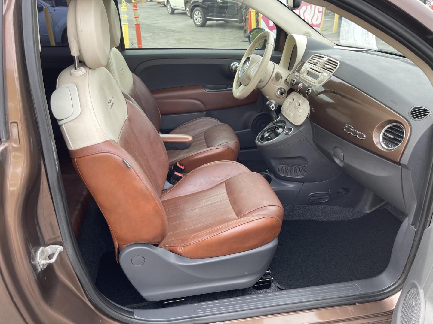 2013 Bamboo Pearl /BROWN Fiat 500 Lounge Hatchback (3C3CFFCR9DT) with an 1.4L L4 engine, 6-Speed Automatic transmission, located at 801 South State Street, Salt Lake City, UT, 84111, (801) 328-0098, 40.751953, -111.888206 - Clean title! No accidents on Carfax! Carfax shows only 2 owners no accidents clean title! Vehicle has been maintained and cared for Carfax show 16 maintenance service records that includes oil changes and maintenance. This has passed all inspections certifications and approved for up to a 5 year war - Photo#23