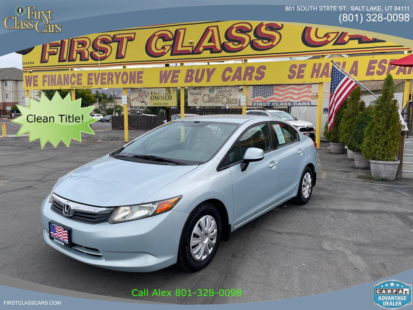 2012 Satin Silver Metallic /Gray Honda Civic LX Sedan 5-Speed AT (19XFB2F5XCE) with an 1.8L L4 SOHC 16V engine, 5-Speed Automatic transmission, located at 801 South State Street, Salt Lake City, UT, 84111, (801) 328-0098, 40.751953, -111.888206 - Clean title!!! No accidents on Carfax history report! Vehicle has been very well taken care of and maintained Carfax shows this vehicle has been serviced 25 times that includes oil changes and regular maintenance that has been performed. Great gas saver this 2012 Honda Civic LX with a 1.8L engine g - Photo#0