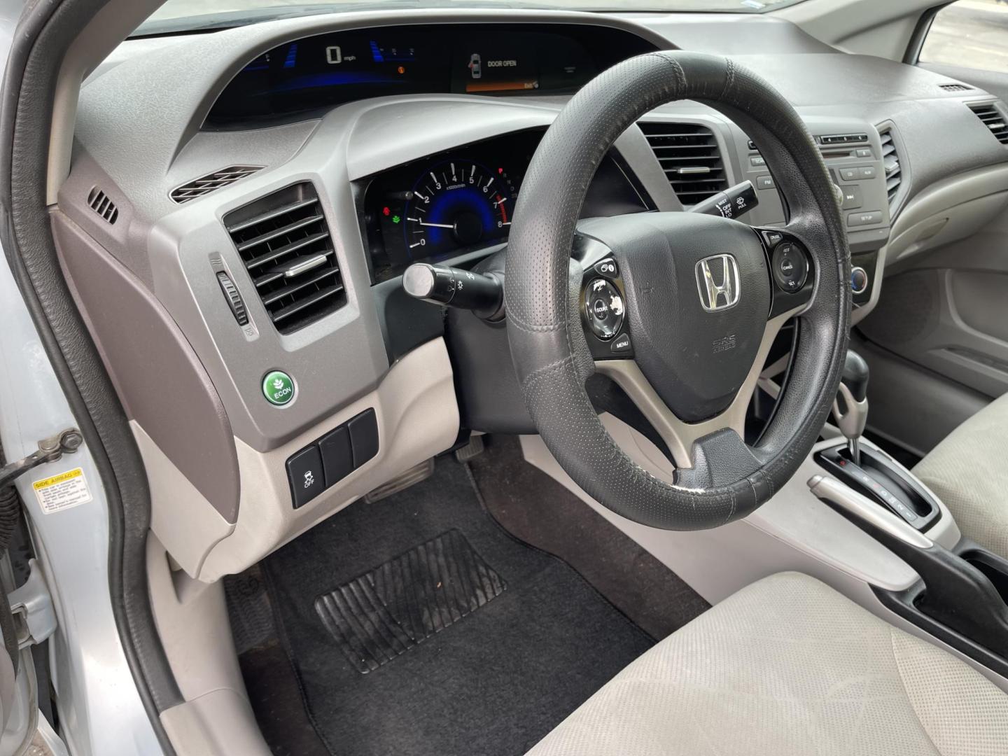 2012 Satin Silver Metallic /Gray Honda Civic LX Sedan 5-Speed AT (19XFB2F5XCE) with an 1.8L L4 SOHC 16V engine, 5-Speed Automatic transmission, located at 801 South State Street, Salt Lake City, UT, 84111, (801) 328-0098, 40.751953, -111.888206 - Clean title!!! No accidents on Carfax history report! Vehicle has been very well taken care of and maintained Carfax shows this vehicle has been serviced 25 times that includes oil changes and regular maintenance that has been performed. Great gas saver this 2012 Honda Civic LX with a 1.8L engine g - Photo#28