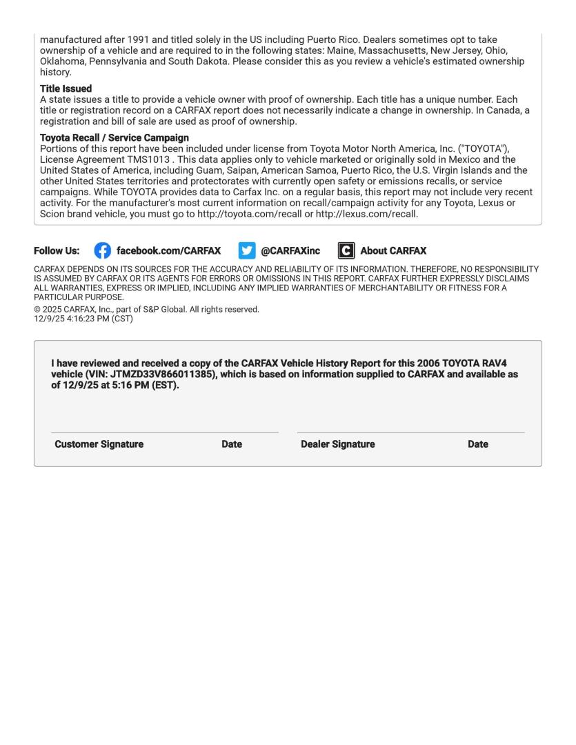 2006 Super White /Gray Toyota RAV4 Base I4 2WD (JTMZD33V866) with an 2.4L L4 DOHC 16V engine, 4-Speed Automatic transmission, located at 801 South State Street, Salt Lake City, UT, 84111, (801) 328-0098, 40.751953, -111.888206 - Clean title! No accidents on Carfax! Clean bill of health Carfax shows this SUV has been maintained and cared for it has been serviced regularly for oil changes and regular maintenance Carfax report shows over 42 service records and no accidents!!! Approved for up to a 5 year warranty passed all ins - Photo#36