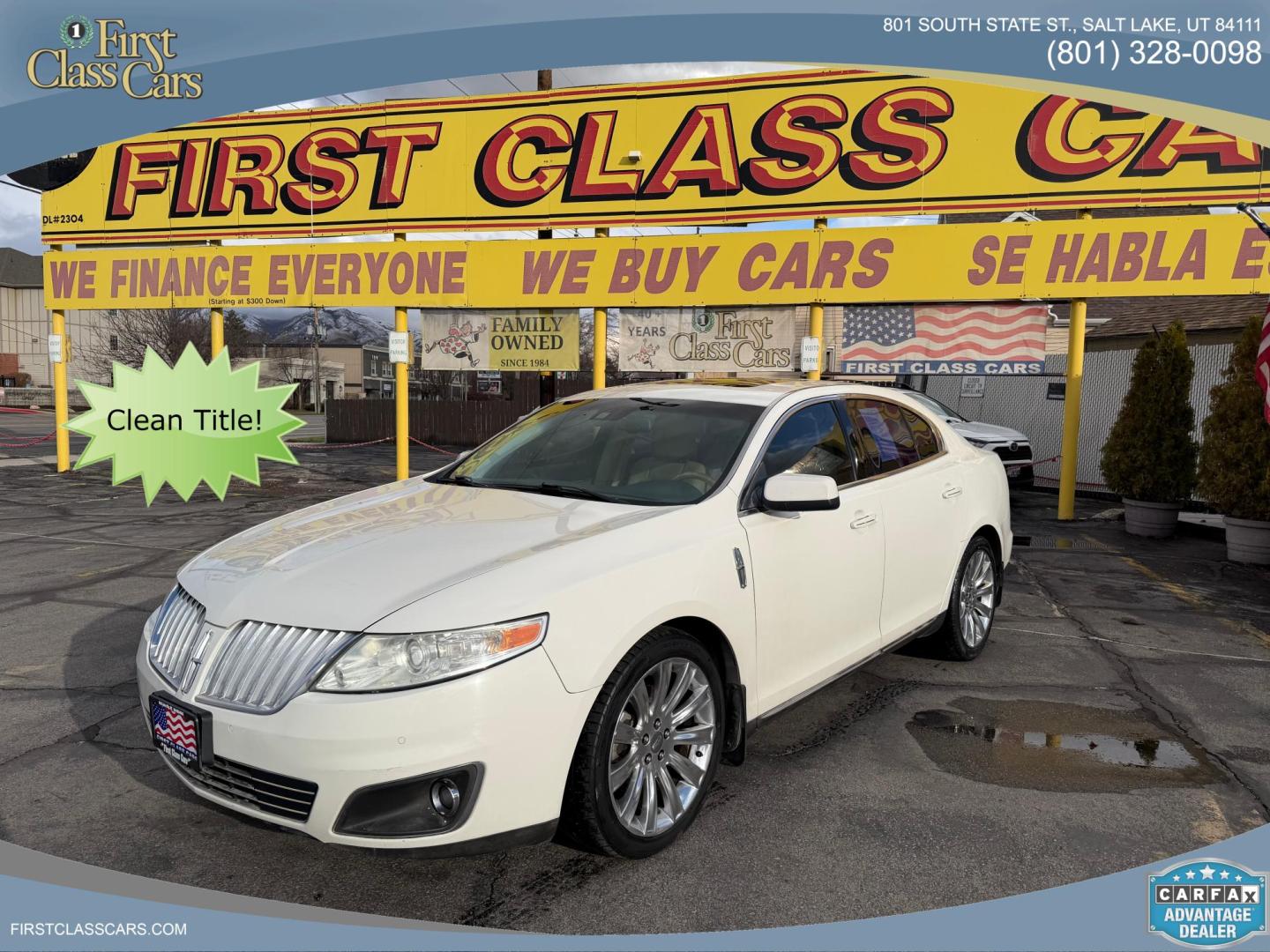 2009 Super White /Tan Lincoln MKS FWD (1LNHM93RX9G) with an 3.7L V6 DOHC 24V engine, 6-Speed Automatic Overdrive transmission, located at 801 South State Street, Salt Lake City, UT, 84111, (801) 328-0098, 40.751953, -111.888206 - Clean title! No accidents on the Carfax history report. Carfax shows regular maintenance and service has been performed. Approved for up to a 5 year extended warranty that can be purchased in addition to the vehicle. Has passed all vehicle inspections and approved for up an extended warranty plan th - Photo#0