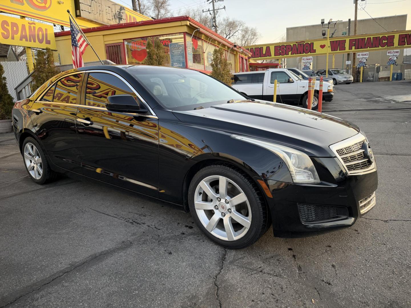 2014 Black /Black Cadillac ATS 2.5L Standard RWD (1G6AA5RA1E0) with an 2.5L L4 DOHC 16V engine, 6-Speed Automatic transmission, located at 801 South State Street, Salt Lake City, UT, 84111, (801) 328-0098, 40.751953, -111.888206 - Clean title! No accidents on Carfax! Only 1 owner on the Carfax! Carfax shows this vehicle has been maintained and taken care of. Carfax shows regular oil changes and regular service intervals were performed. Features: ABS Brakes, Air Conditioning, Alloy Wheels, AM/FM Stereo, Automatic Transmissio - Photo#3
