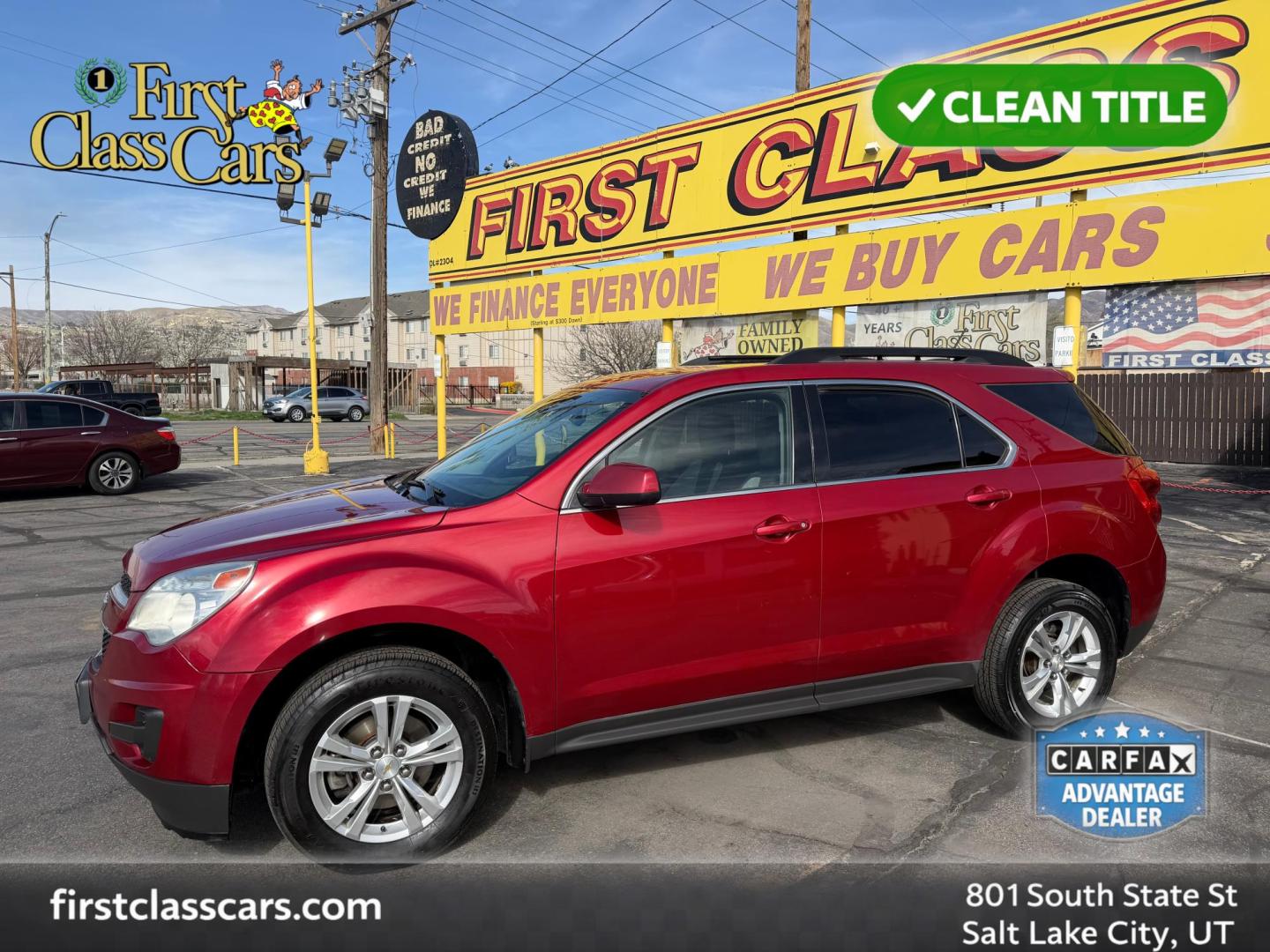 2015 Rallye Red /Black Chevrolet Equinox 1LT 2WD (2GNALBEKXF1) with an 2.4L L4 DOHC 16V FFV engine, 6-Speed Automatic transmission, located at 801 South State Street, Salt Lake City, UT, 84111, (801) 328-0098, 40.751953, -111.888206 - Clean title! No accidents on the Carfax! Clean Carfax history report. Great condition inside and out this is a must see. Approved for up to a 5 year warranty that can be purchased. Passed all inspections already and ready to go! Features: ABS Brakes, Air Conditioning, Alloy Wheels, AM/FM Stereo, A - Photo#0