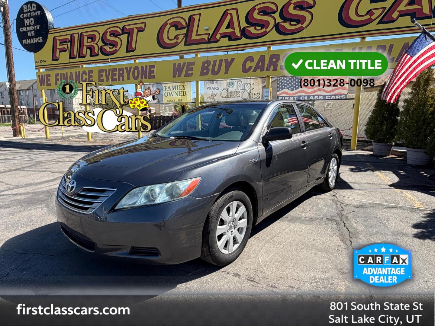 2007 Mineral Gray Metallic Toyota Camry Hybrid Sedan (4T1BB46K47U) with an 2.4L L4 DOHC 16V HYBRID engine, CVT transmission, located at 801 South State Street, Salt Lake City, UT, 84111, (801) 328-0098, 40.751953, -111.888206 - Clean title 2007 Toyota Camry Hybrid! Perfect Gas saver estimated 36–40 MPG City and highway around 34–38 MPG average is around 37 MPG!!! Only 2 previous owners on the Carfax. Really low miles for the year only 103,291 is really low for a 2007. This vehicle has been meticulously cared for and m - Photo#0