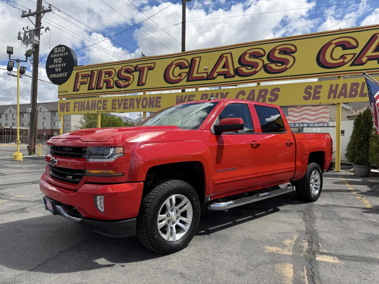 2016 Rallye Red /Black Chevrolet Silverado 1500 LT Crew Cab 4WD (3GCUKREC3GG) with an 5.3L V8 OHV 16V engine, 6A transmission, located at 801 South State Street, Salt Lake City, UT, 84111, (801) 328-0098, 40.751953, -111.888206 - Wow this one is Super Clean Carfax certified 1-owner. It is immaculate inside and out not a scratch on it. Excellent condition. This is a perfect truck for anyone looking for a clean affordable price range for a Silverado with the Offroad Z71 package. This truck has been checked out by a certified m - Photo#1