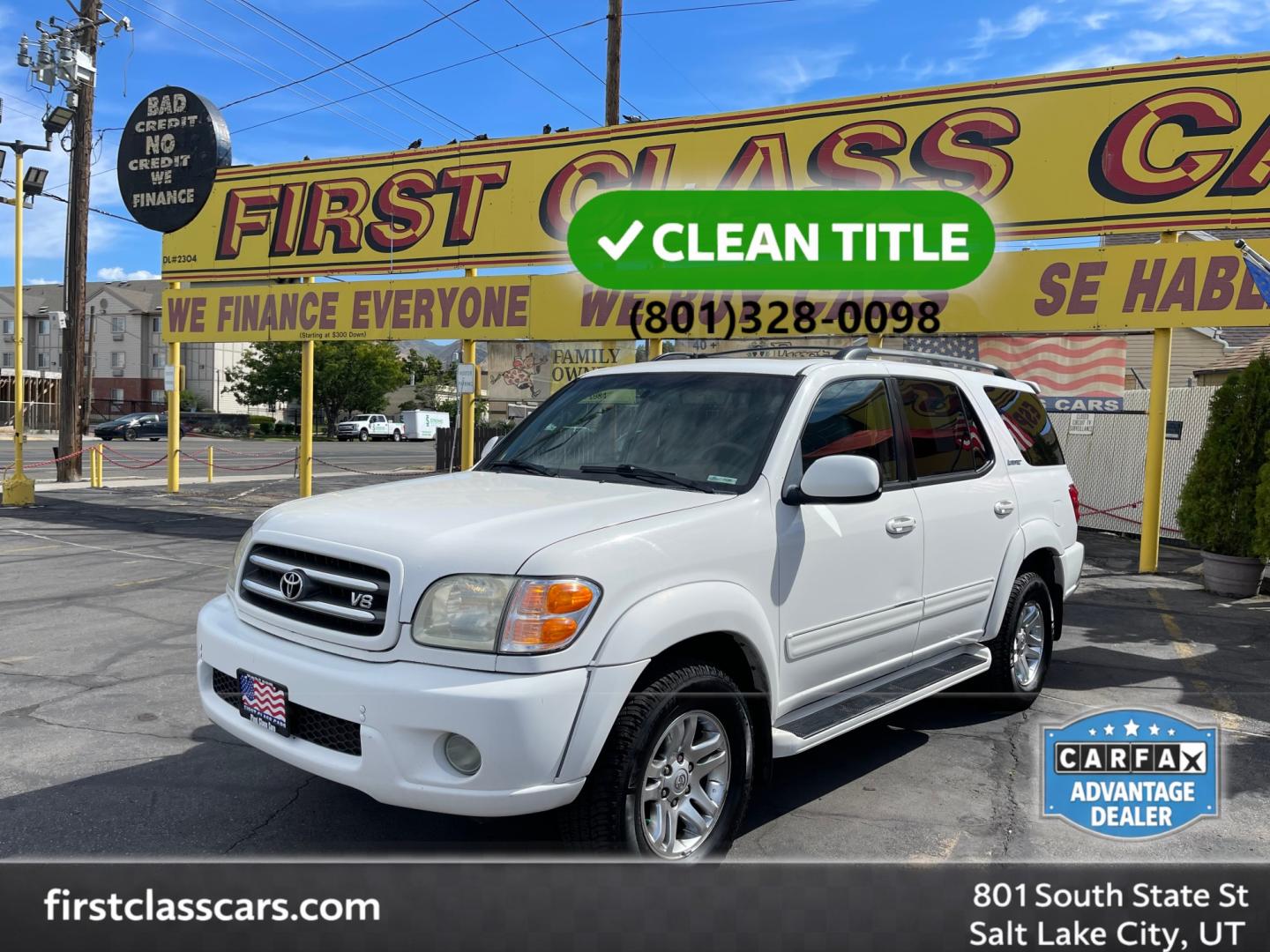 2004 Super White /Tan Toyota Sequoia Limited 4WD (5TDBT44A04S) with an 4.7L V8 DOHC 32V engine, 4-Speed Automatic Overdrive transmission, located at 801 South State Street, Salt Lake City, UT, 84111, (801) 328-0098, 40.751953, -111.888206 - Clean title! Nice 4x4 Sequoia in great condition for the year, make and miles. This Sequoia has been taken care of and maintained very well! Has passed inspections by our mechanic and approved for up to a 3 month up to 5 year warranty that covers every major part bumper to bumper. Features: Leather - Photo#0